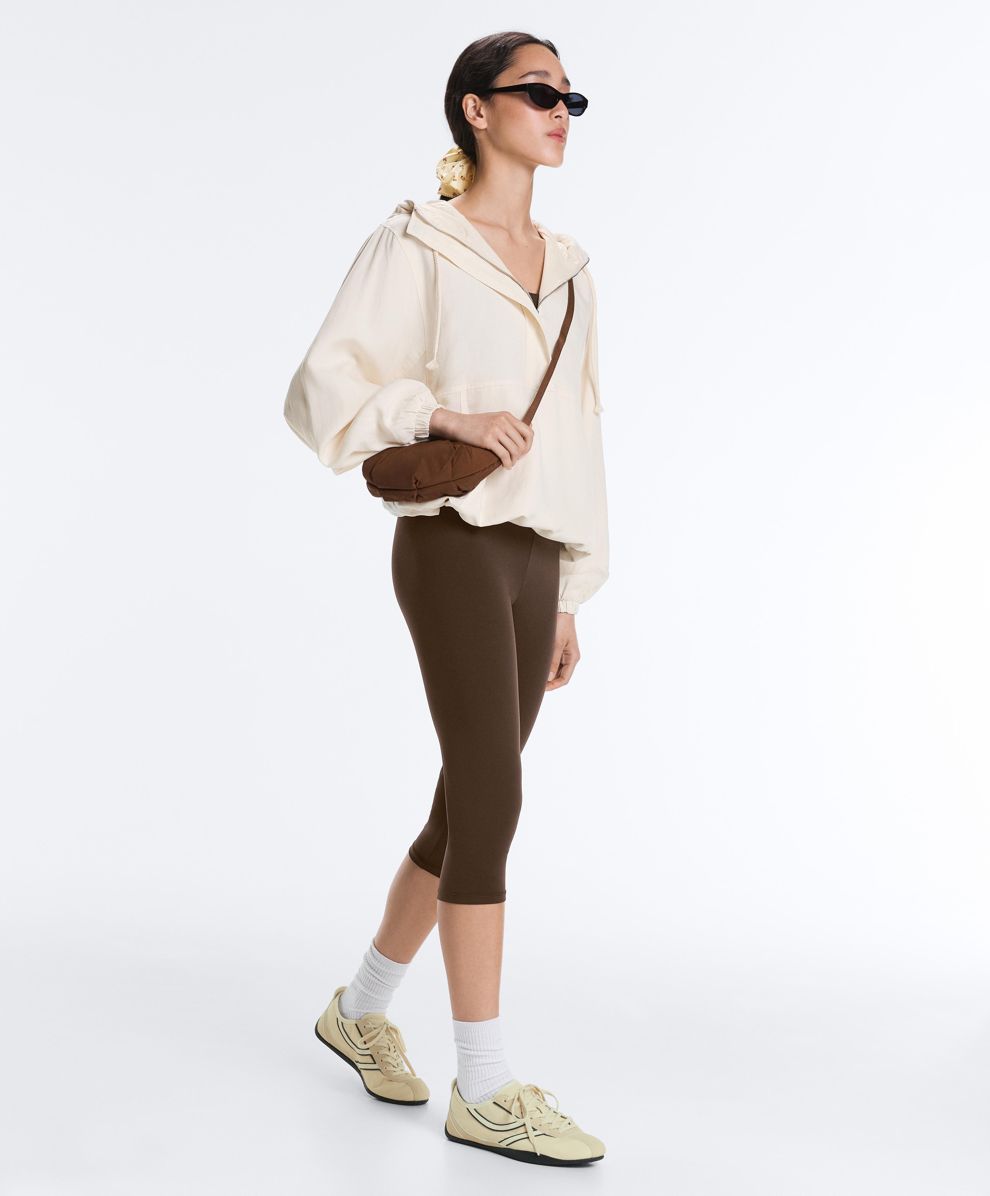 Comfortlux high-rise 40cm knee-length leggings — DARK BROWN