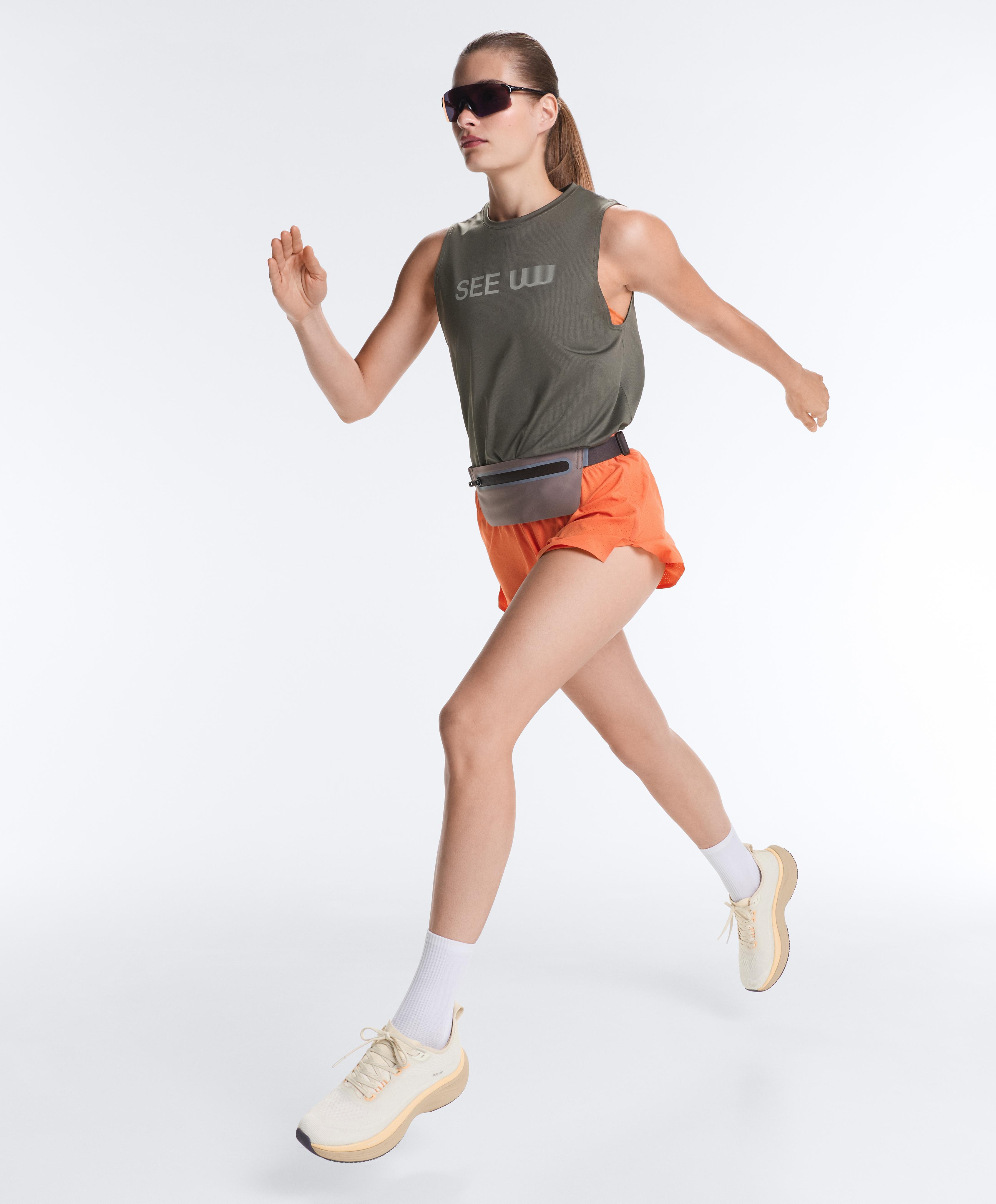 Mid-rise 7cm technical shorts — WASHED ORANGE