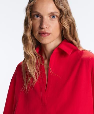 100% cotton poplin polo shirt — BRIGHT RED 3