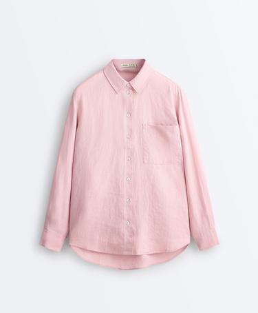 100% linen relaxed shirt — DUSTY PINK 7
