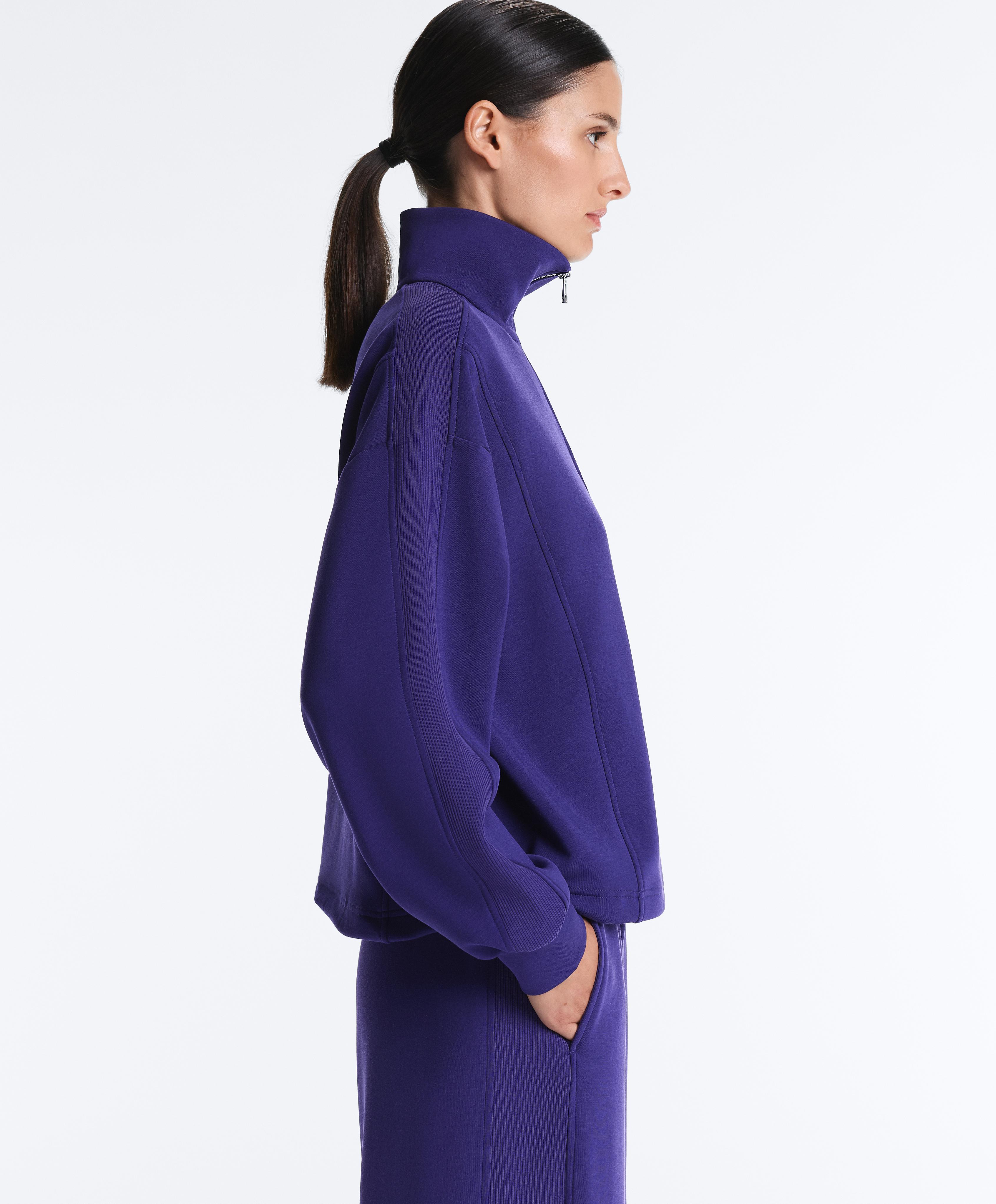 Half-zip sweatshirt with Brushed modal — COBALT