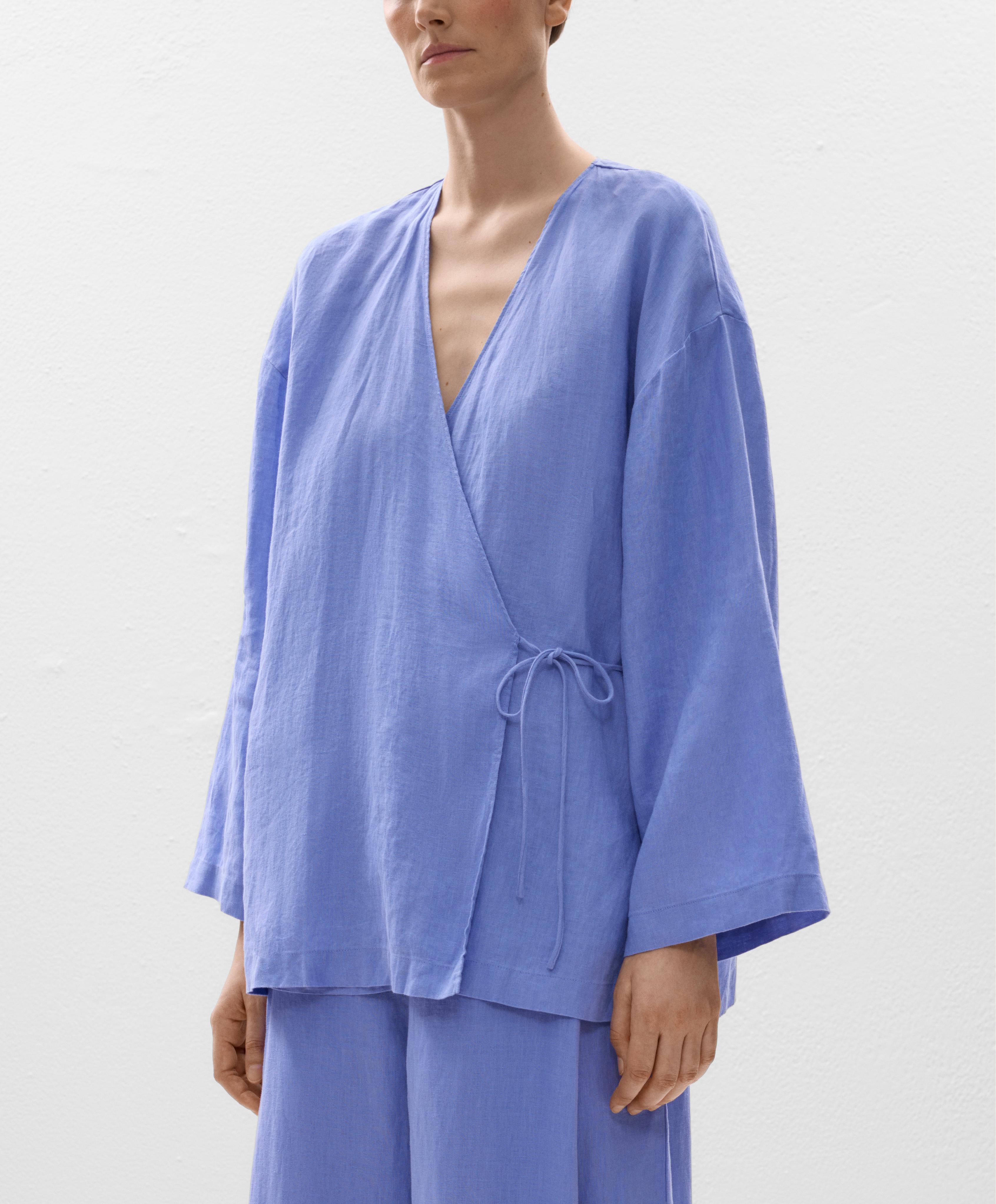 Chemisier kimono à nouer 100 % lin Chemisier kimono à nouer 100 % lin