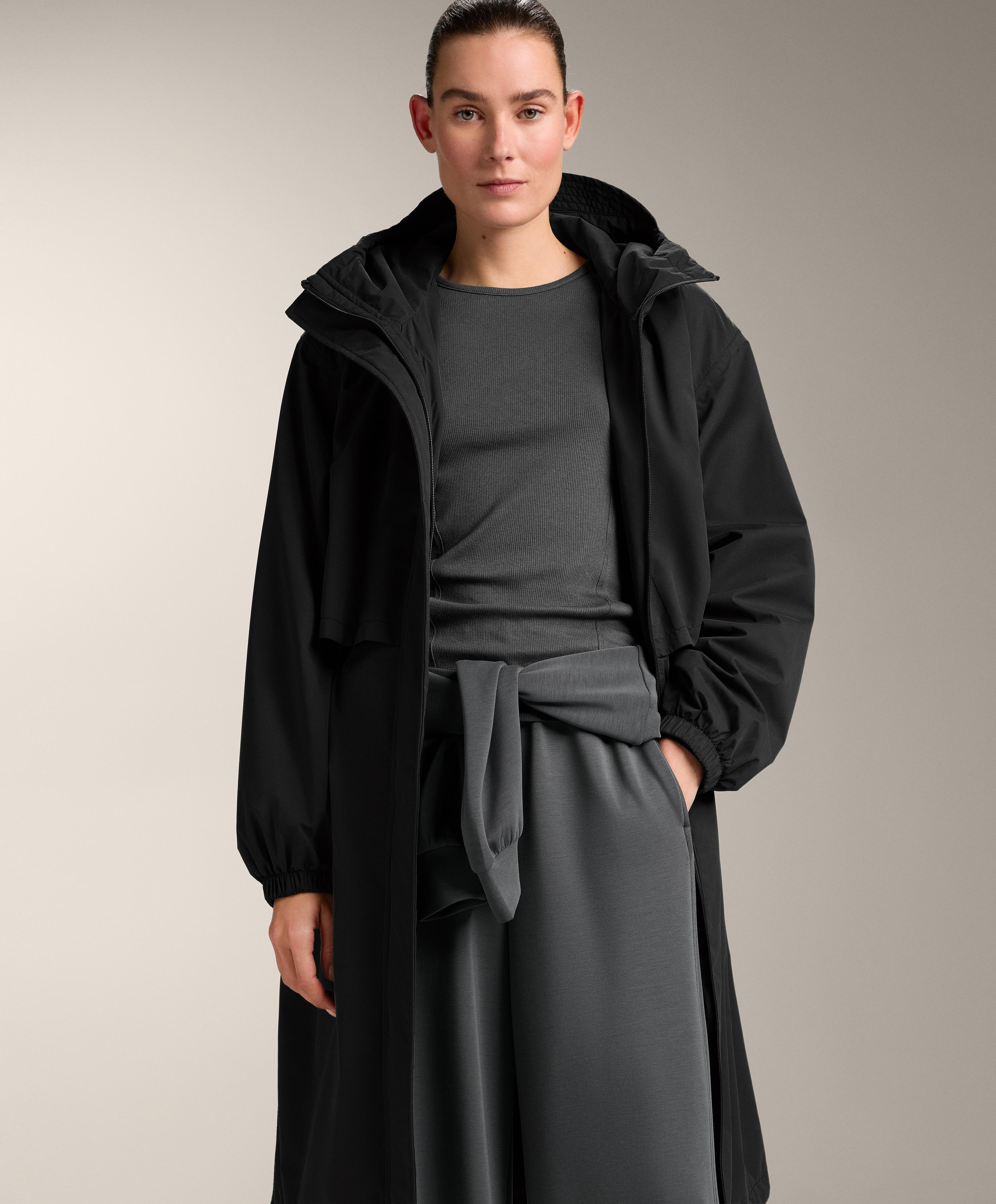 Fitted long sleeve rib T-shirt with cotton and modal — ASPHALT
