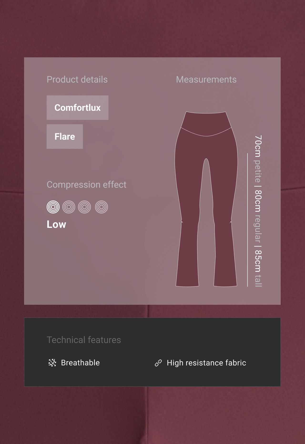 High-rise Comfortlux flare trousers — BURGUNDY