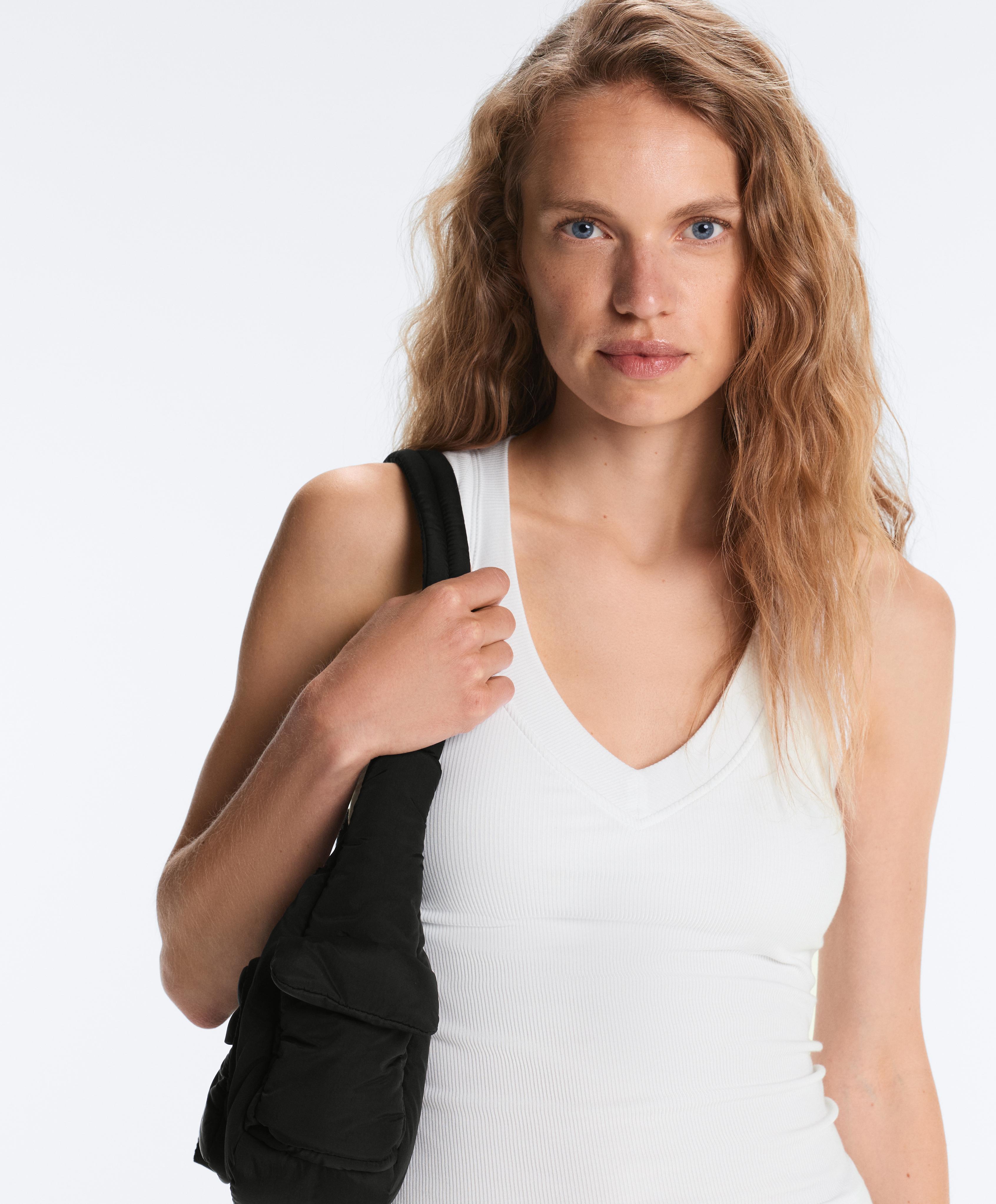 Rib modal blend tank top — WHITE