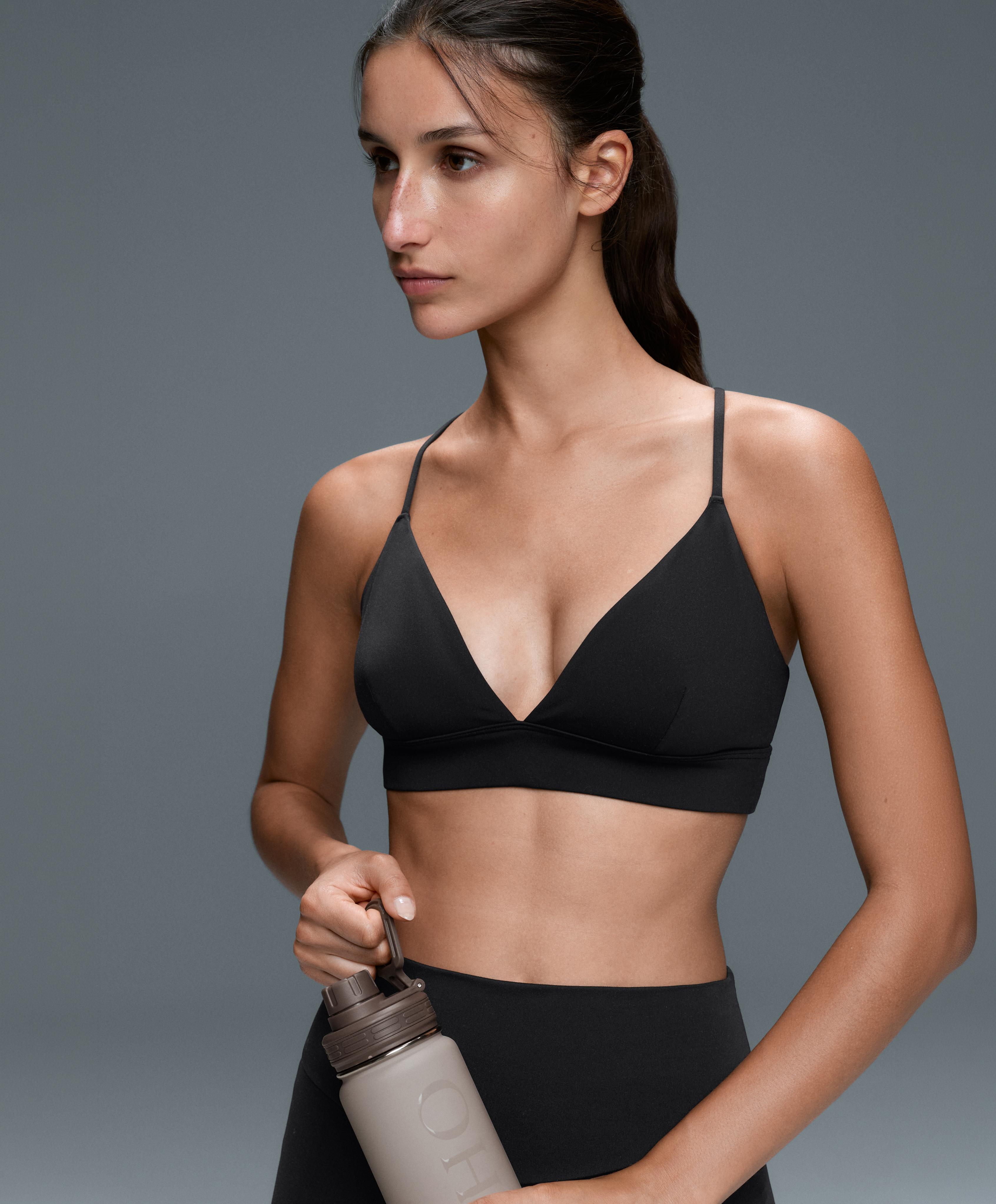 Low-support Comfortlux triangle sports bra — BLACK