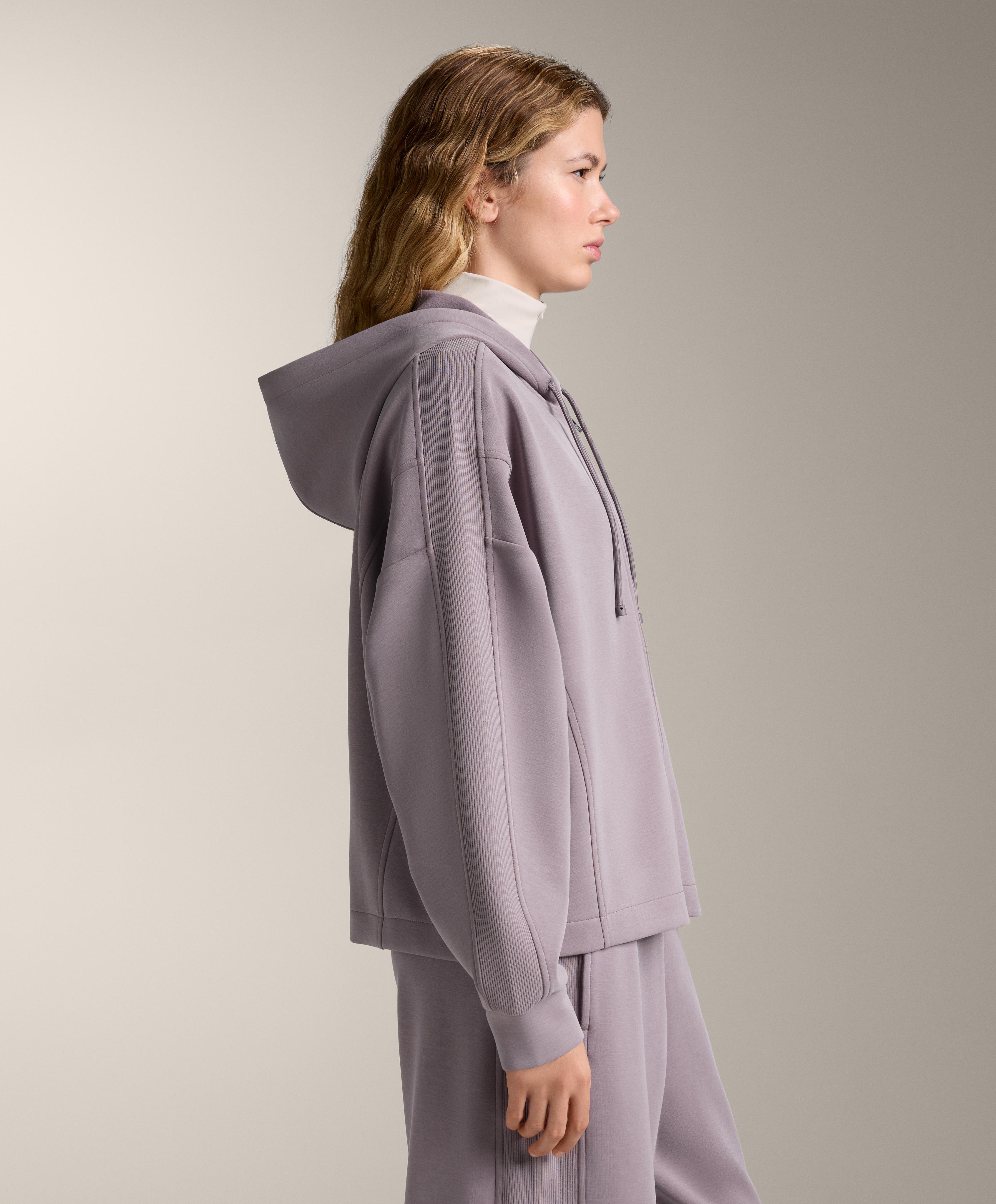 Fitilli detaylı, brushed modal kapüşonlu ceket - Görsel 7