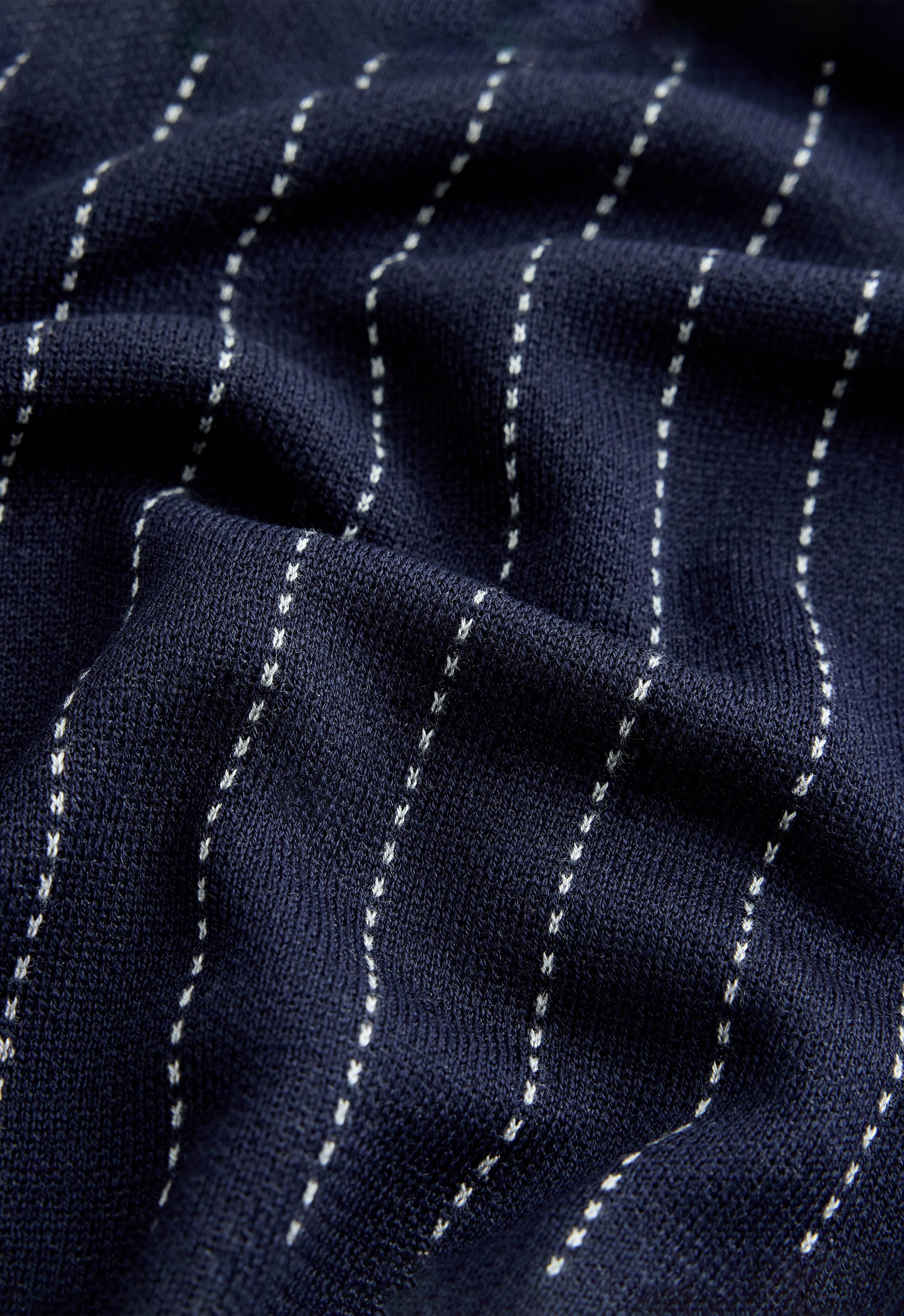 Pinstripe knit cocoon trousers — NAVY BLUE