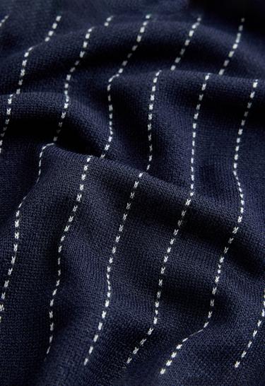 Balloon knit pinstripe trousers — NAVY BLUE 8