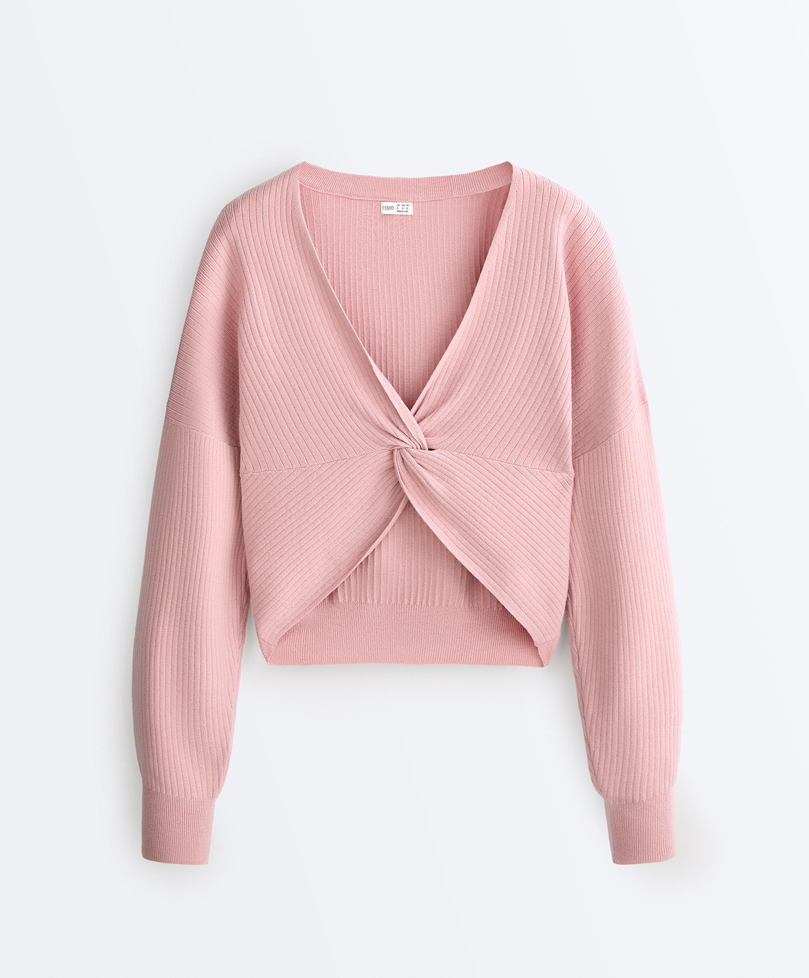 Twist knit jumper — NUDE PINK