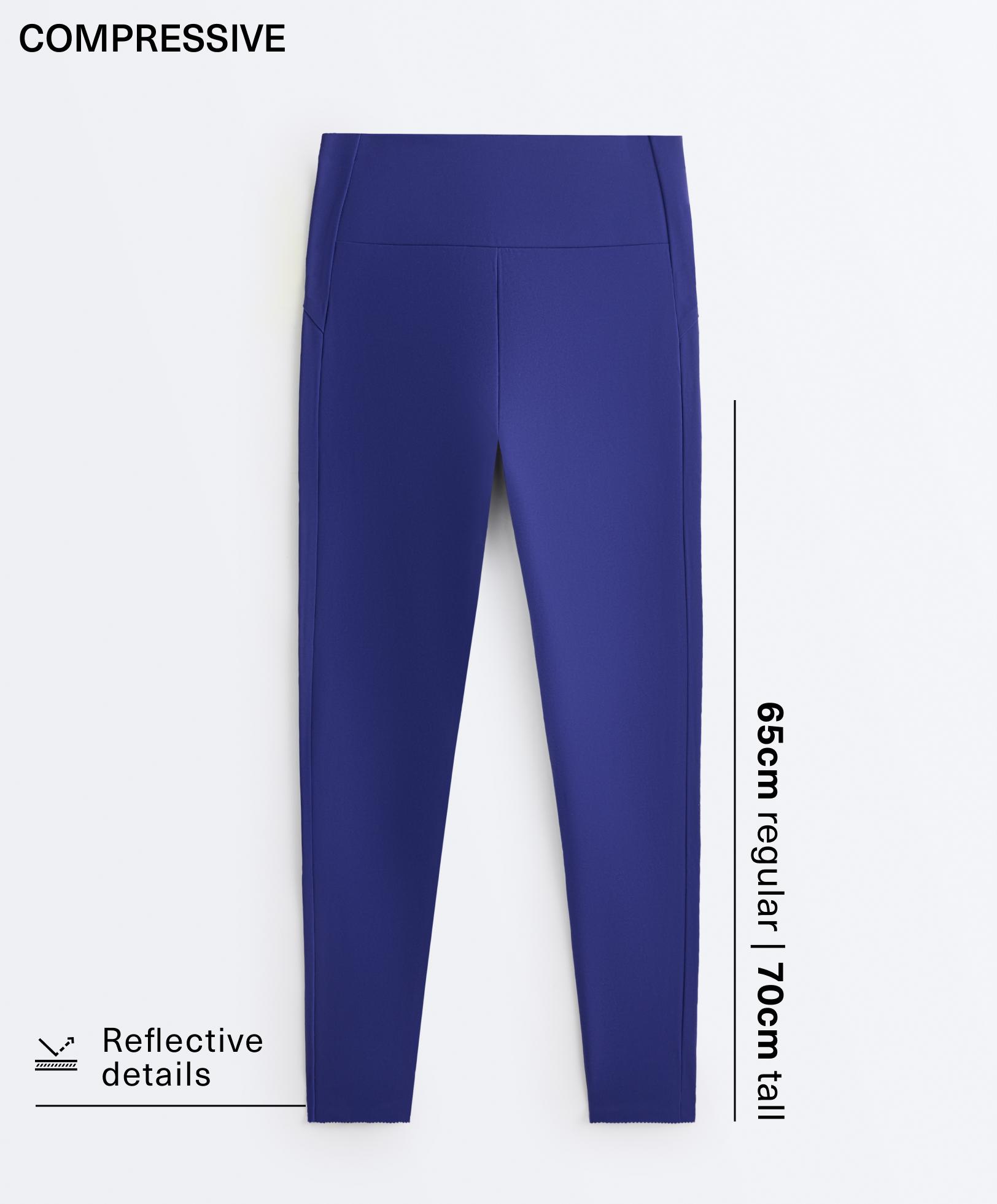 High rise Compressive reflective ankle-length leggings High rise Compressive reflective ankle-length leggings