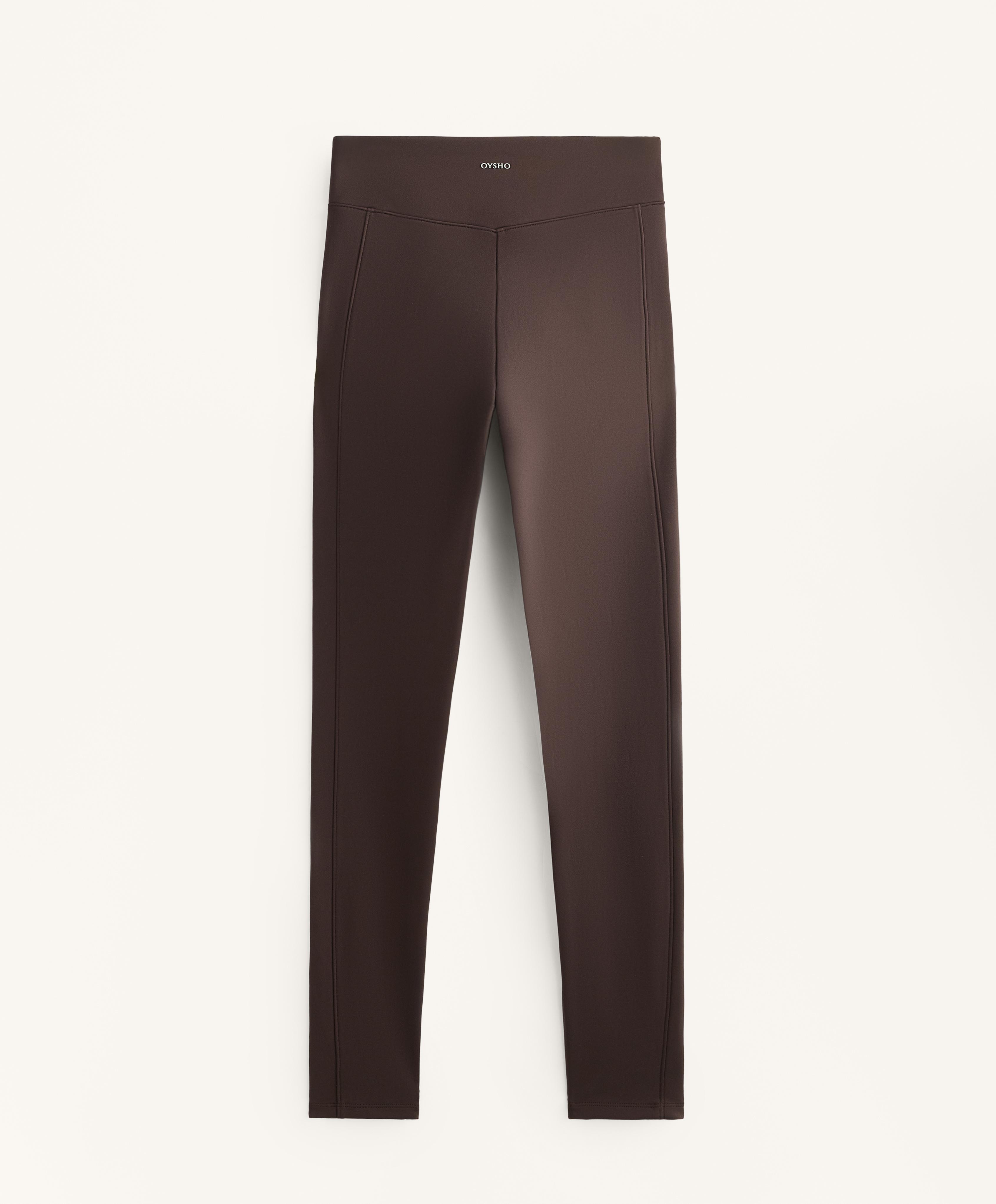 Warm high-rise ankle-length leggings with pockets 70 cm