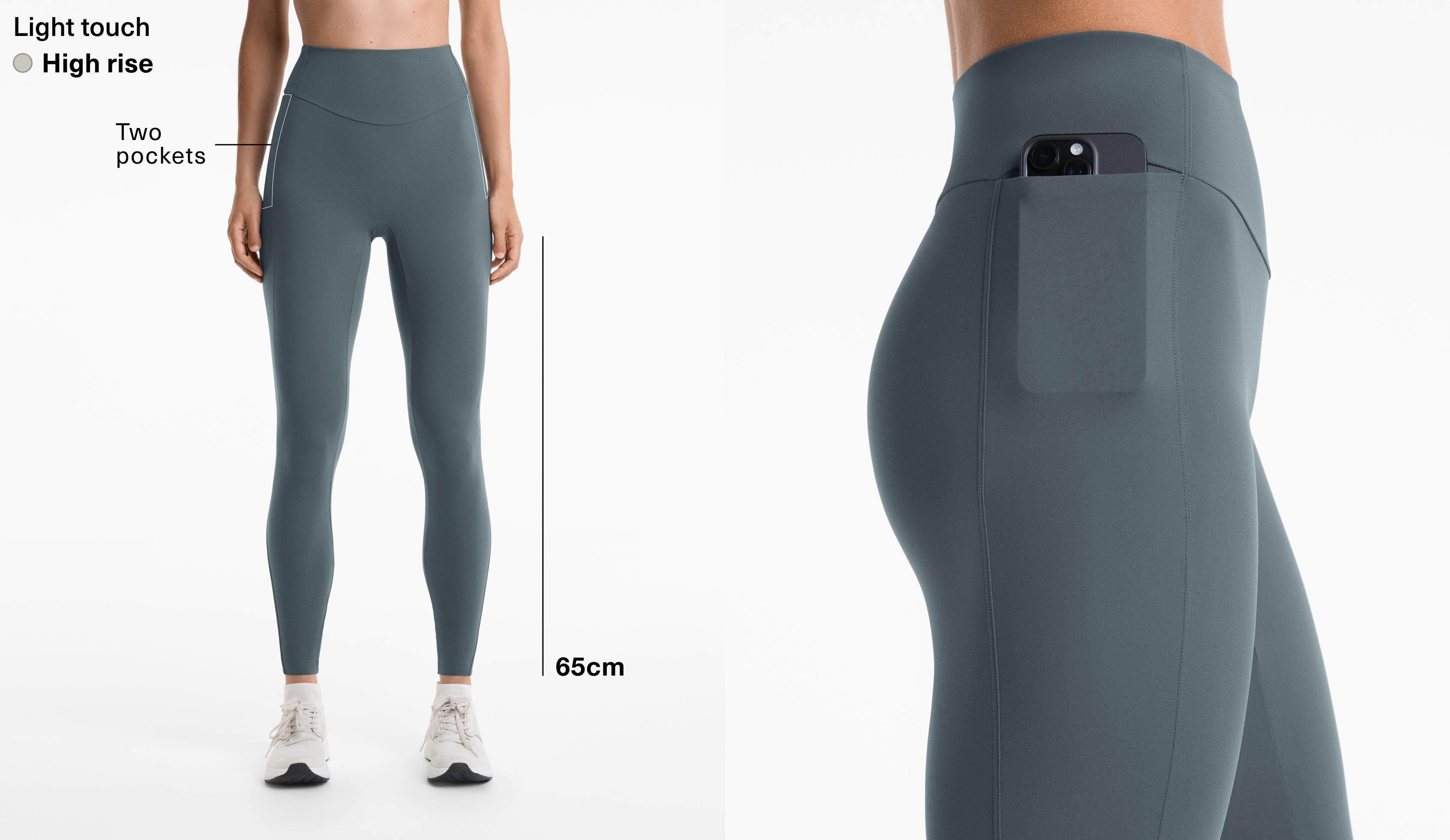 Light touch high rise 20cm ankle-length leggings with pockets