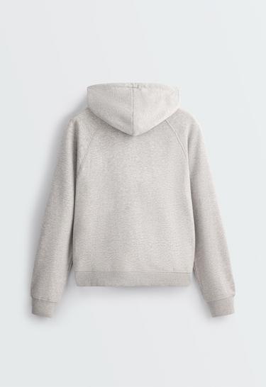 Zip-up fleece hoodie — MID-GREY MELANGE 7