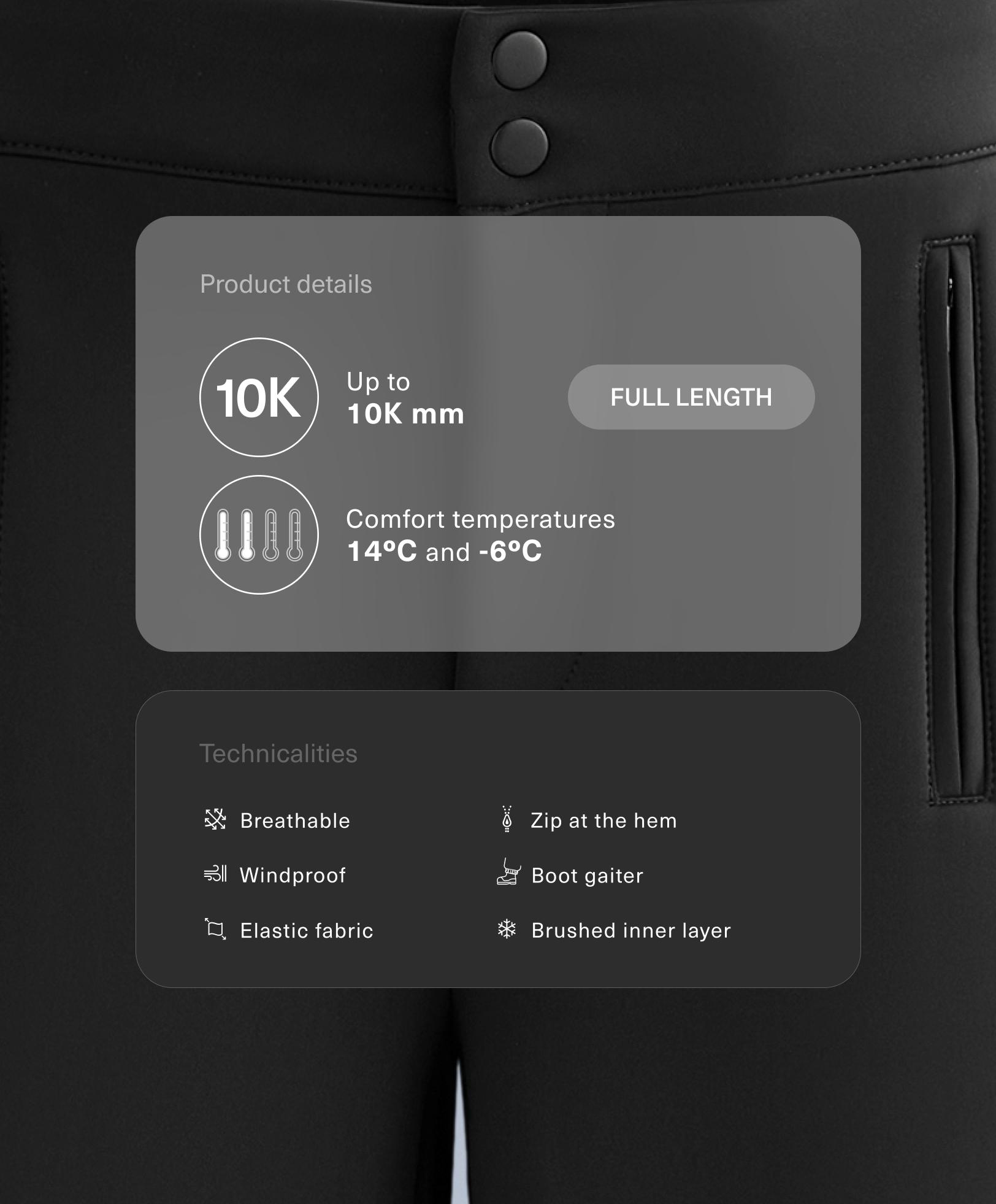 Pantalon élastique flare full length SKI résistant à l'eau Pantalon élastique flare full length SKI résistant à l'eau