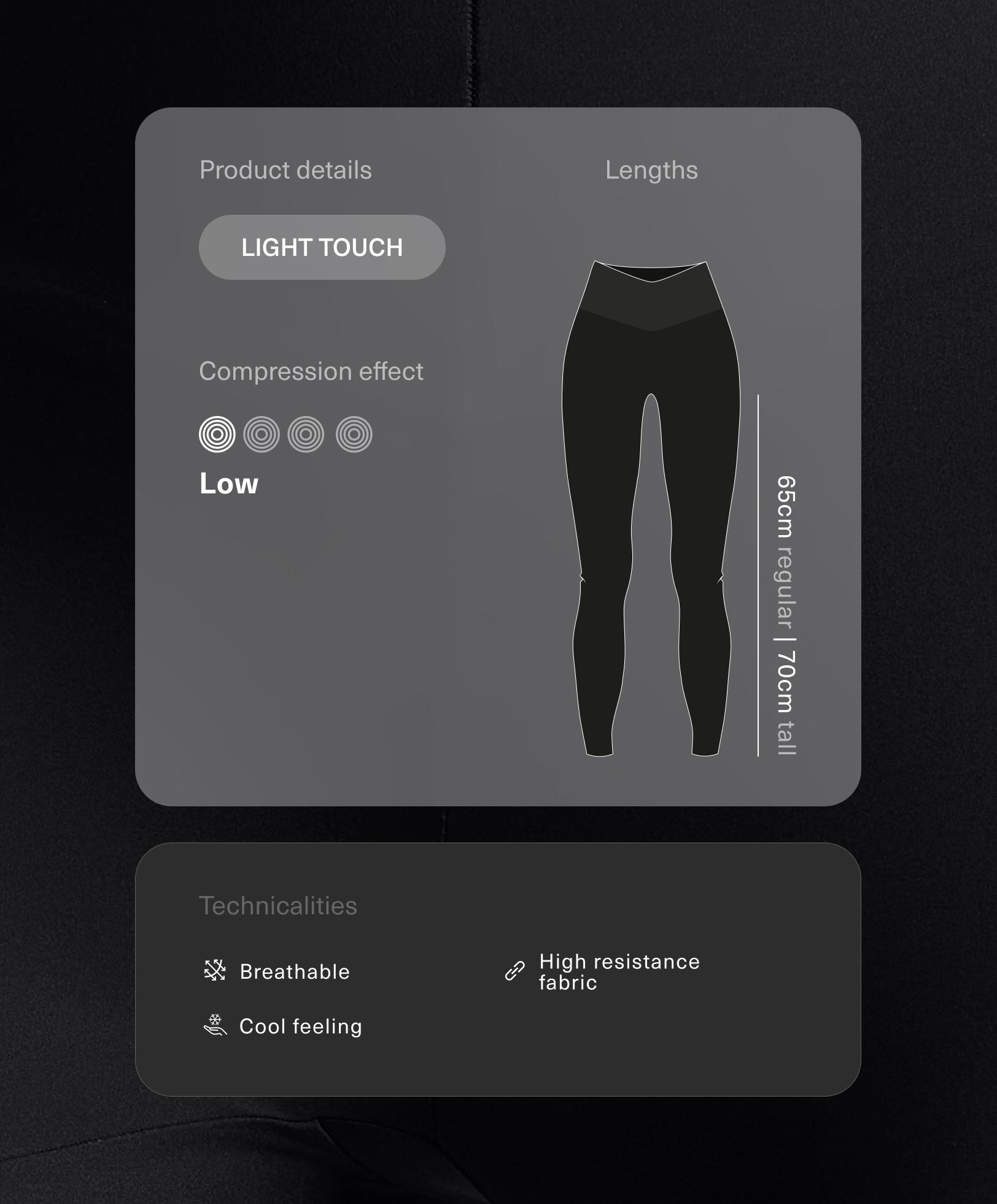 Leggings 7/8 taille haute Light Touch coupe V 65 cm