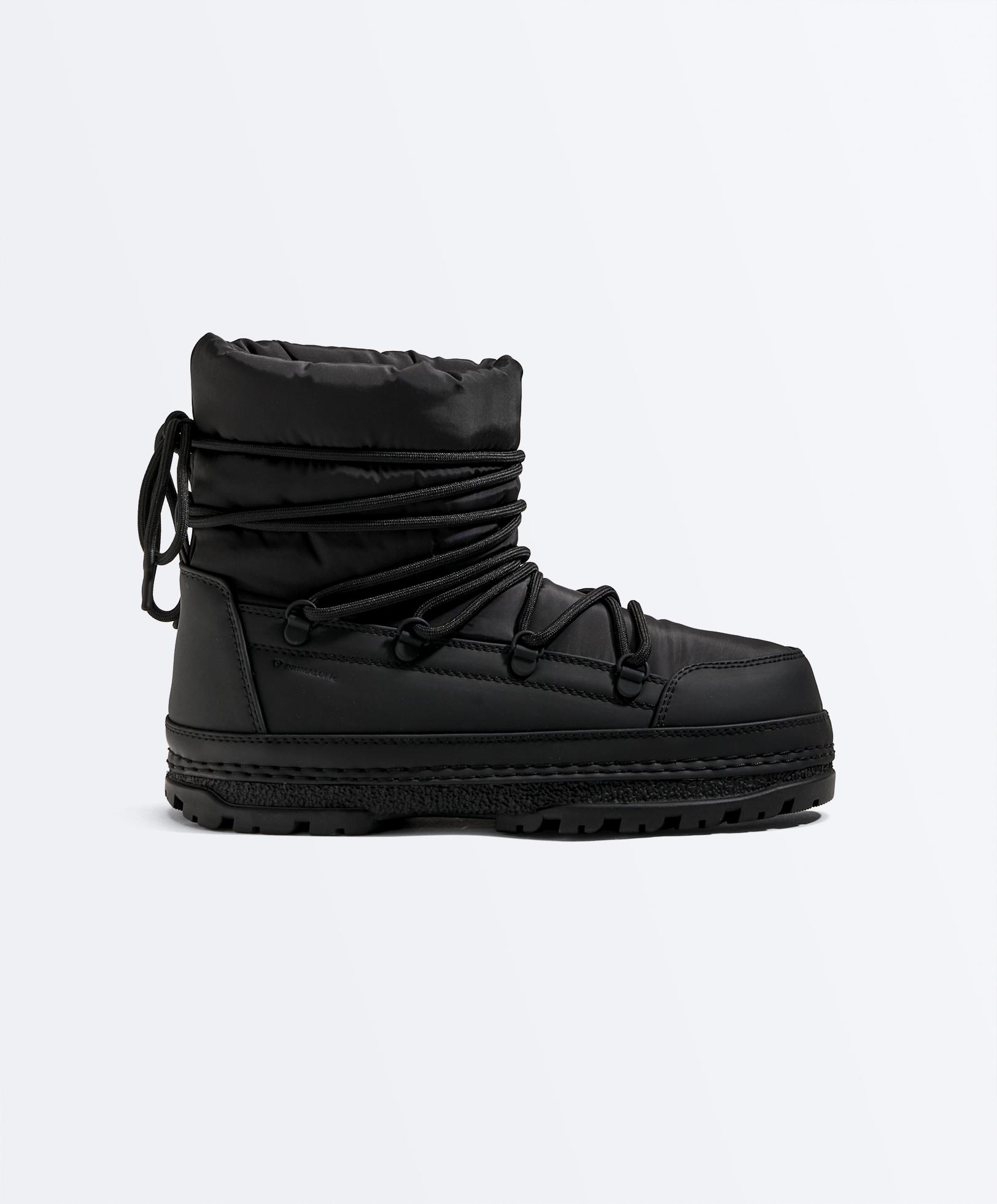 Lace-up nylon après-ski boots — BLACK