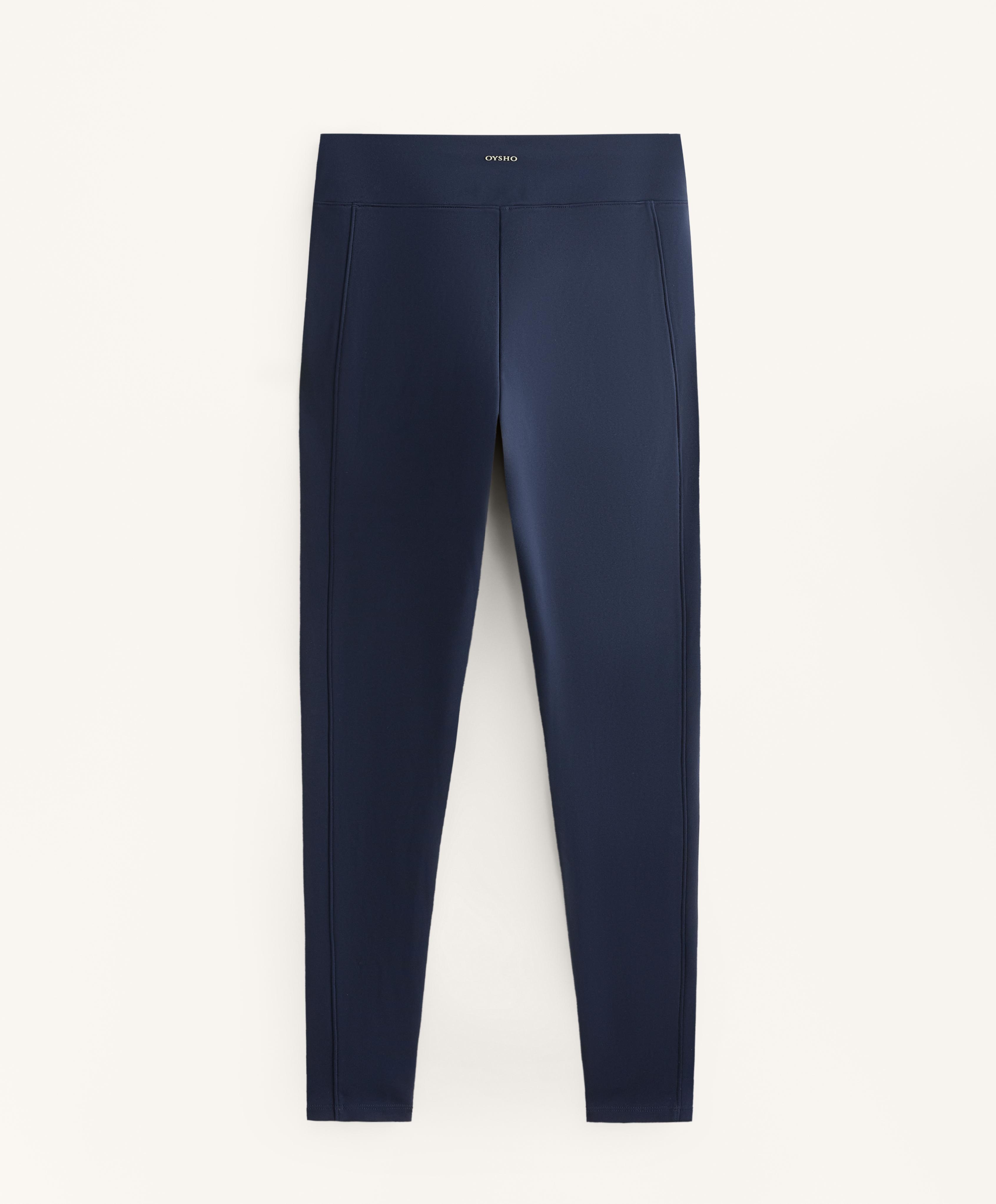 Warm high-rise ankle-length leggings with pockets 70 cm — NAVY BLUE