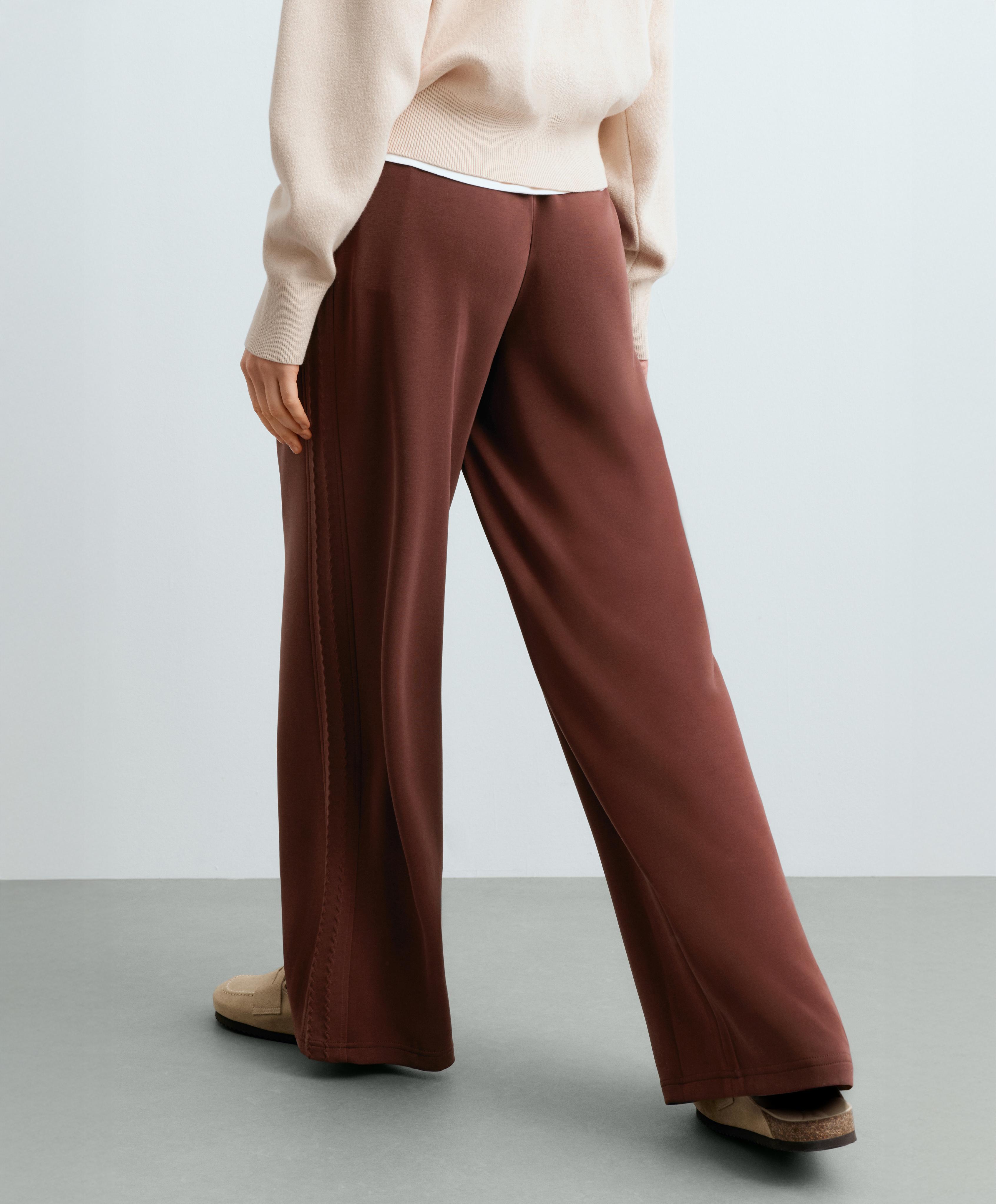 Straight-leg trousers with soft-touch modal — TERRACOTTA