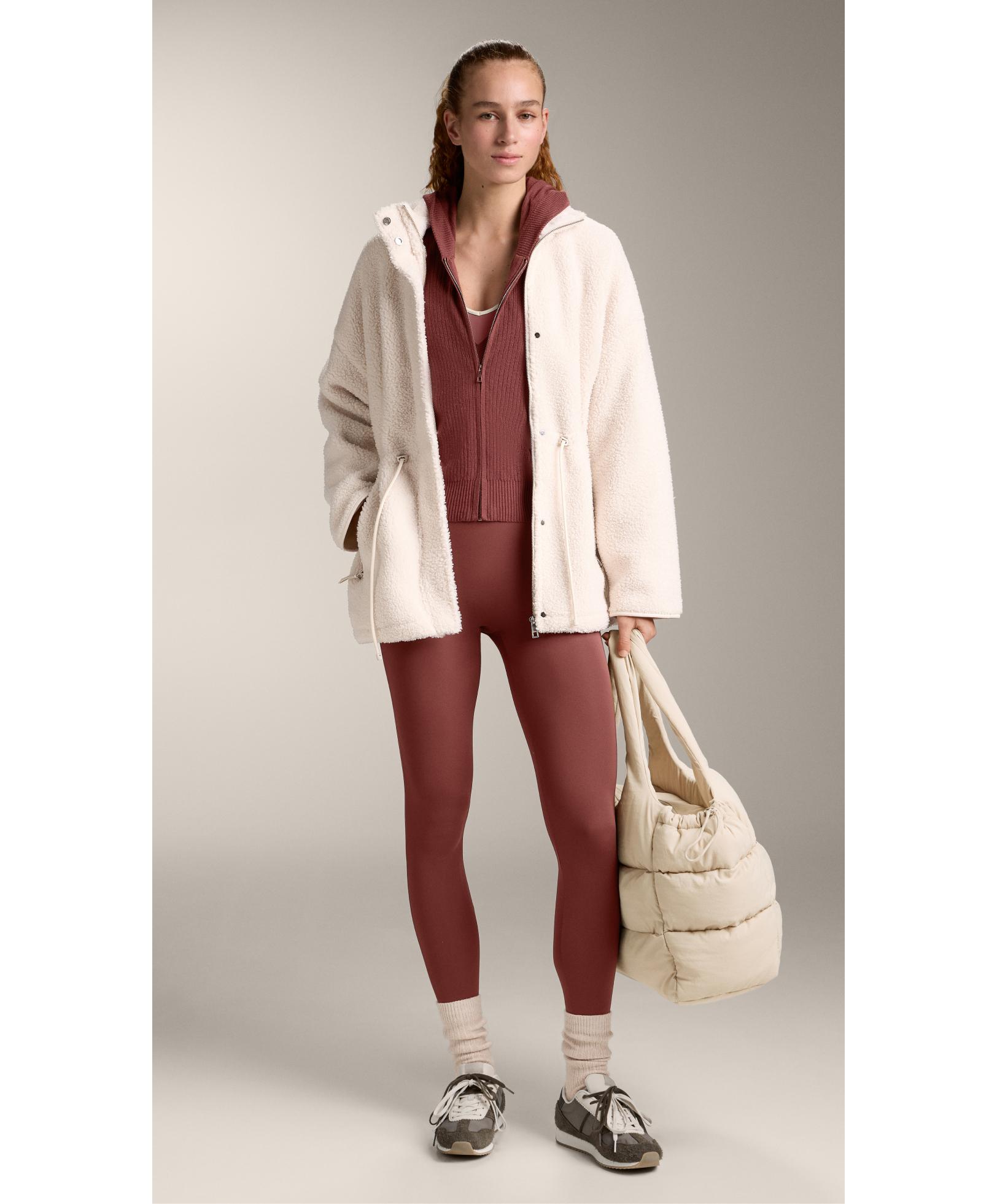 Comfortlux block long jumpsuit — MAHOGANY