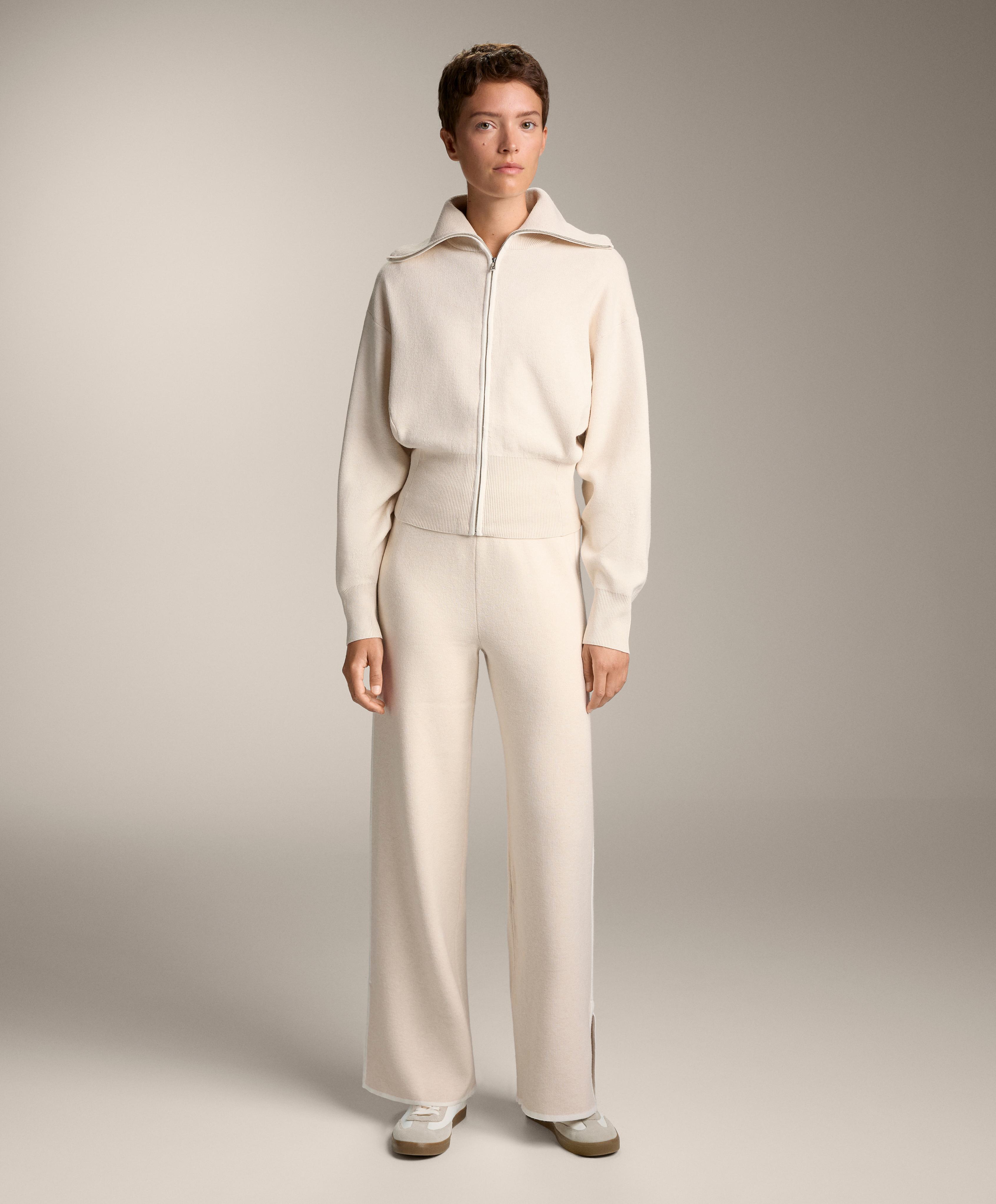 Pantalon en maille droit piping contrasté - Soldes Pantalon en maille droit piping contrasté - Soldes