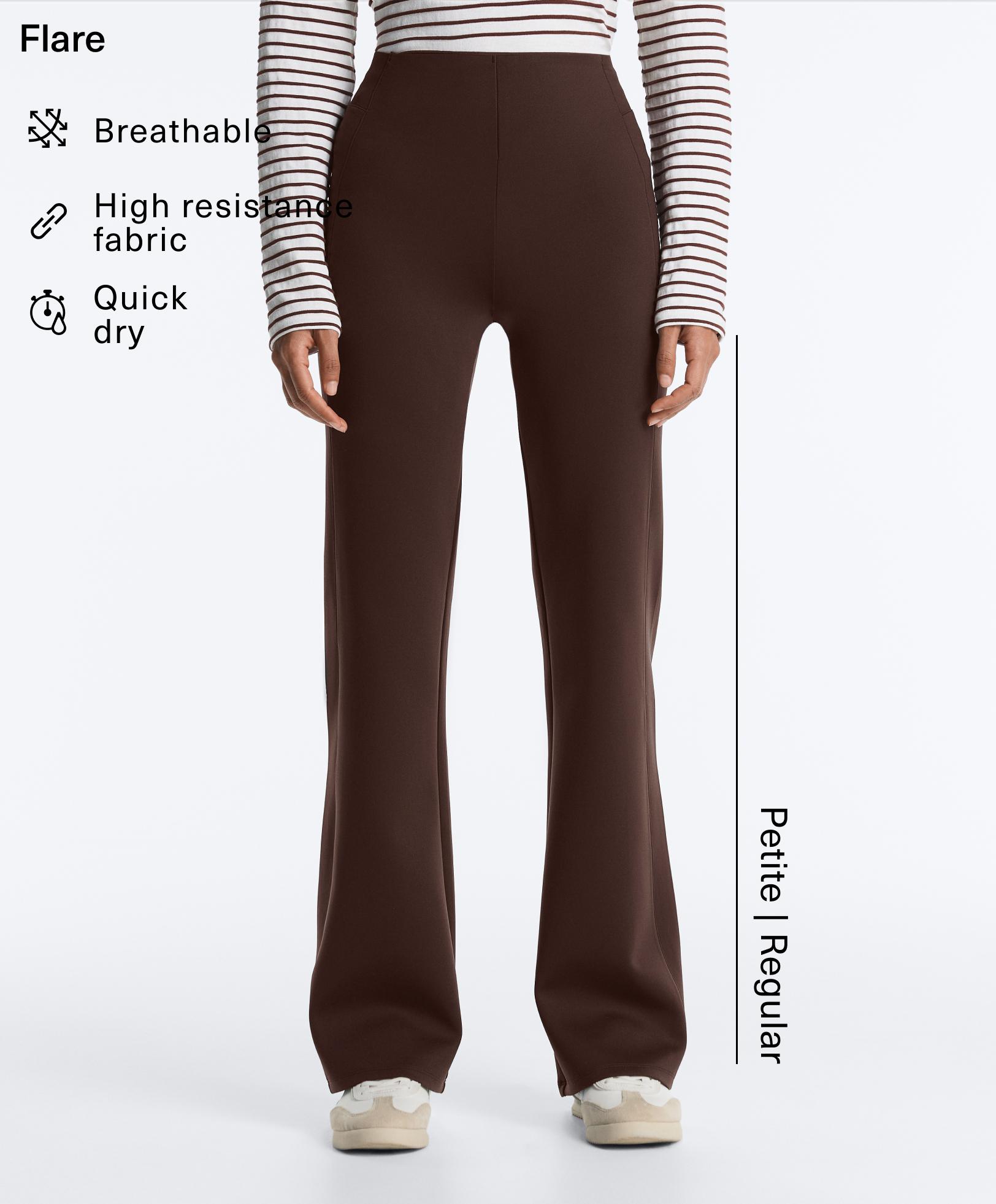 Neoprene-effect high-rise flare trousers Neoprene-effect high-rise flare trousers