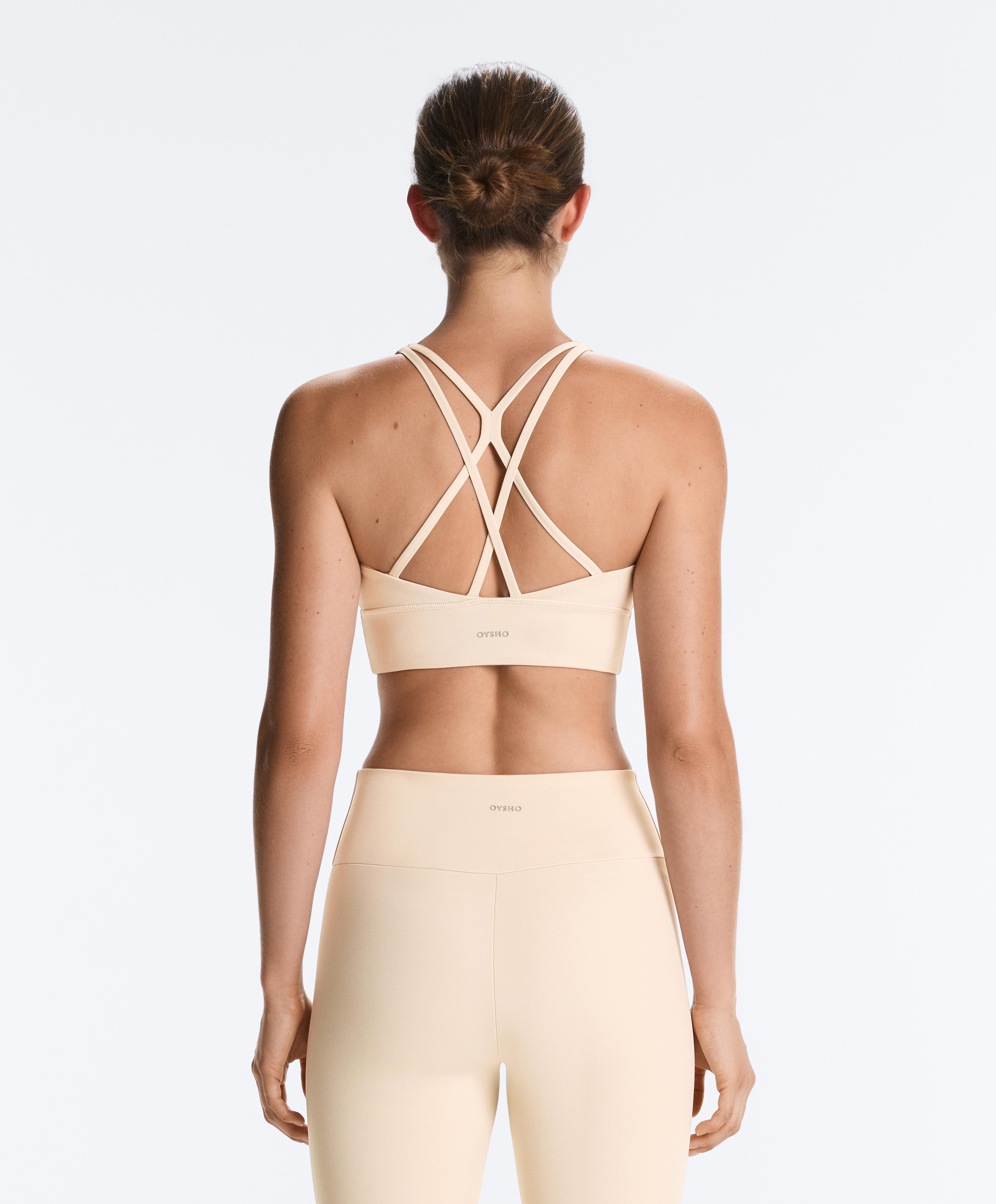 Medium-support Comfortlux sports bra with cups — SAND