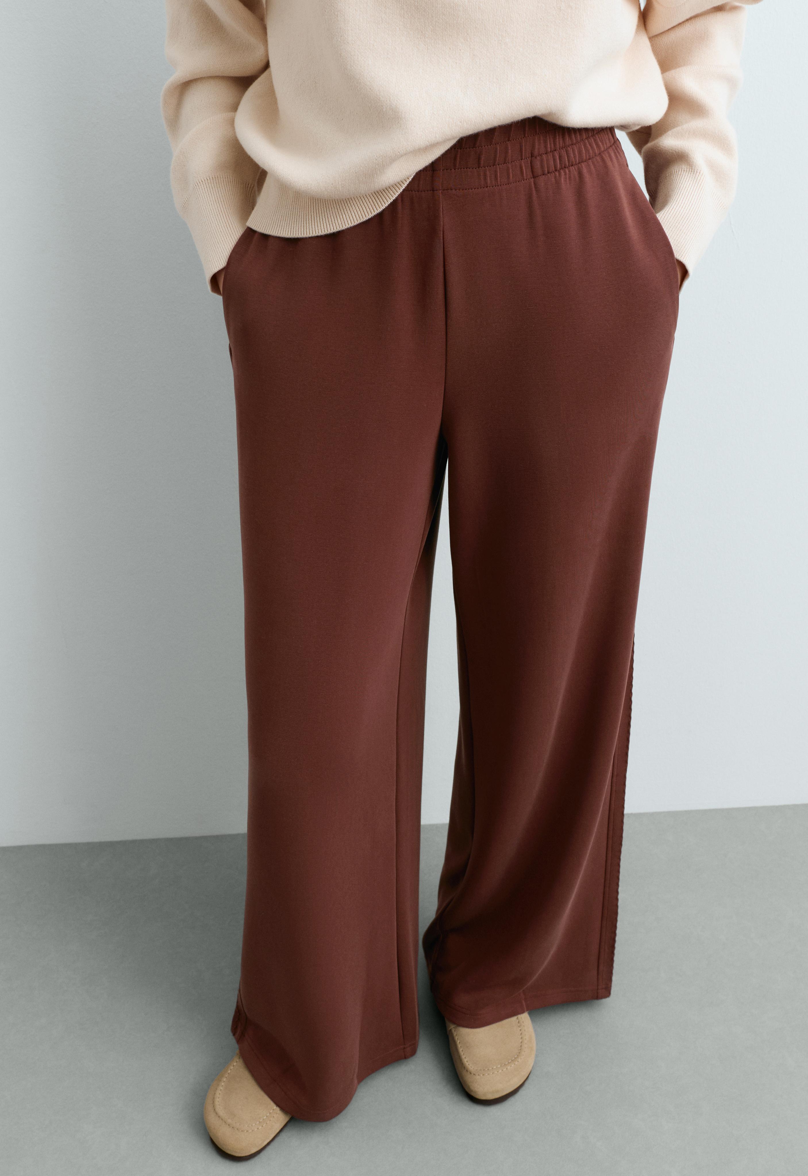 Straight-leg trousers with soft-touch modal