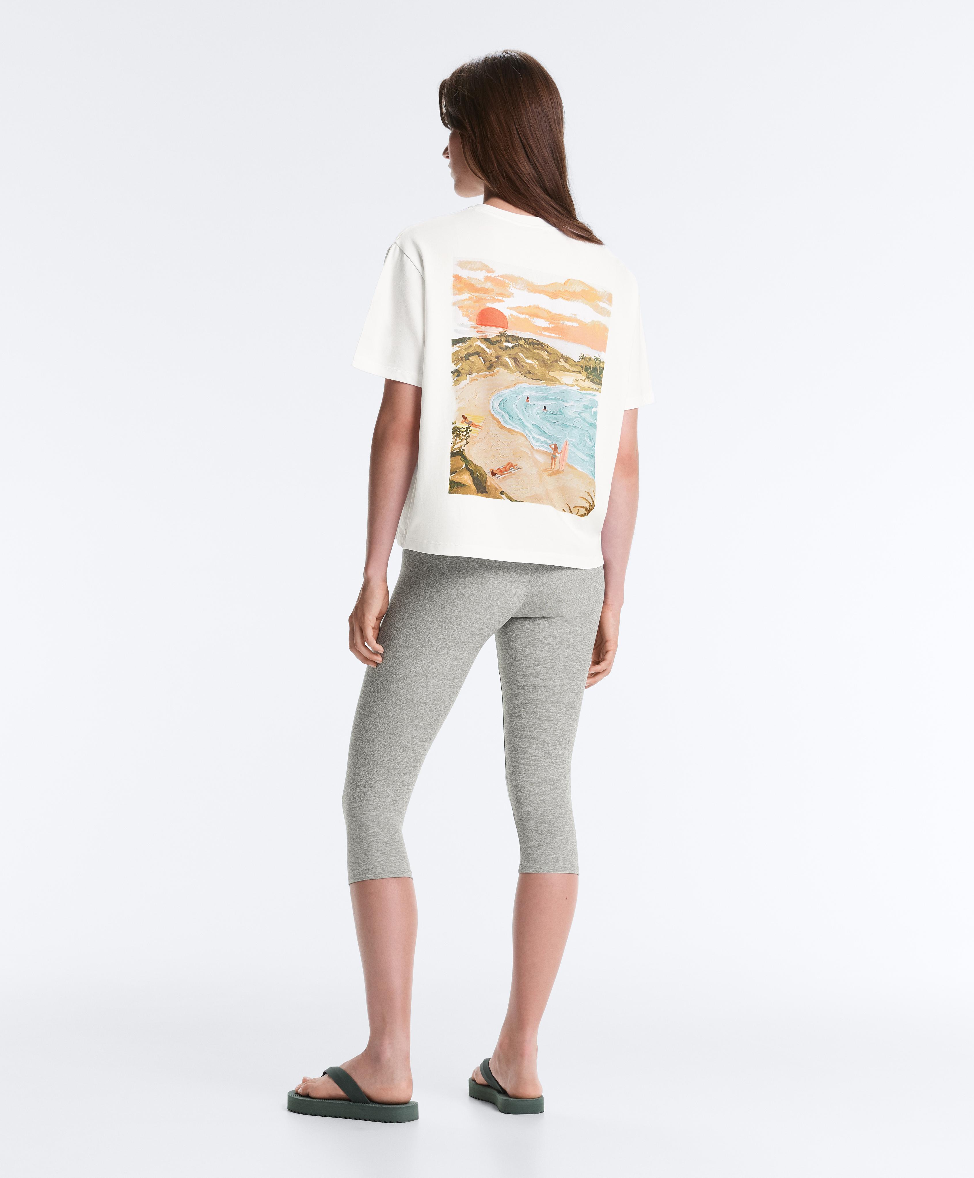 Embroidered boxy cotton blend T-shirt Embroidered boxy cotton blend T-shirt