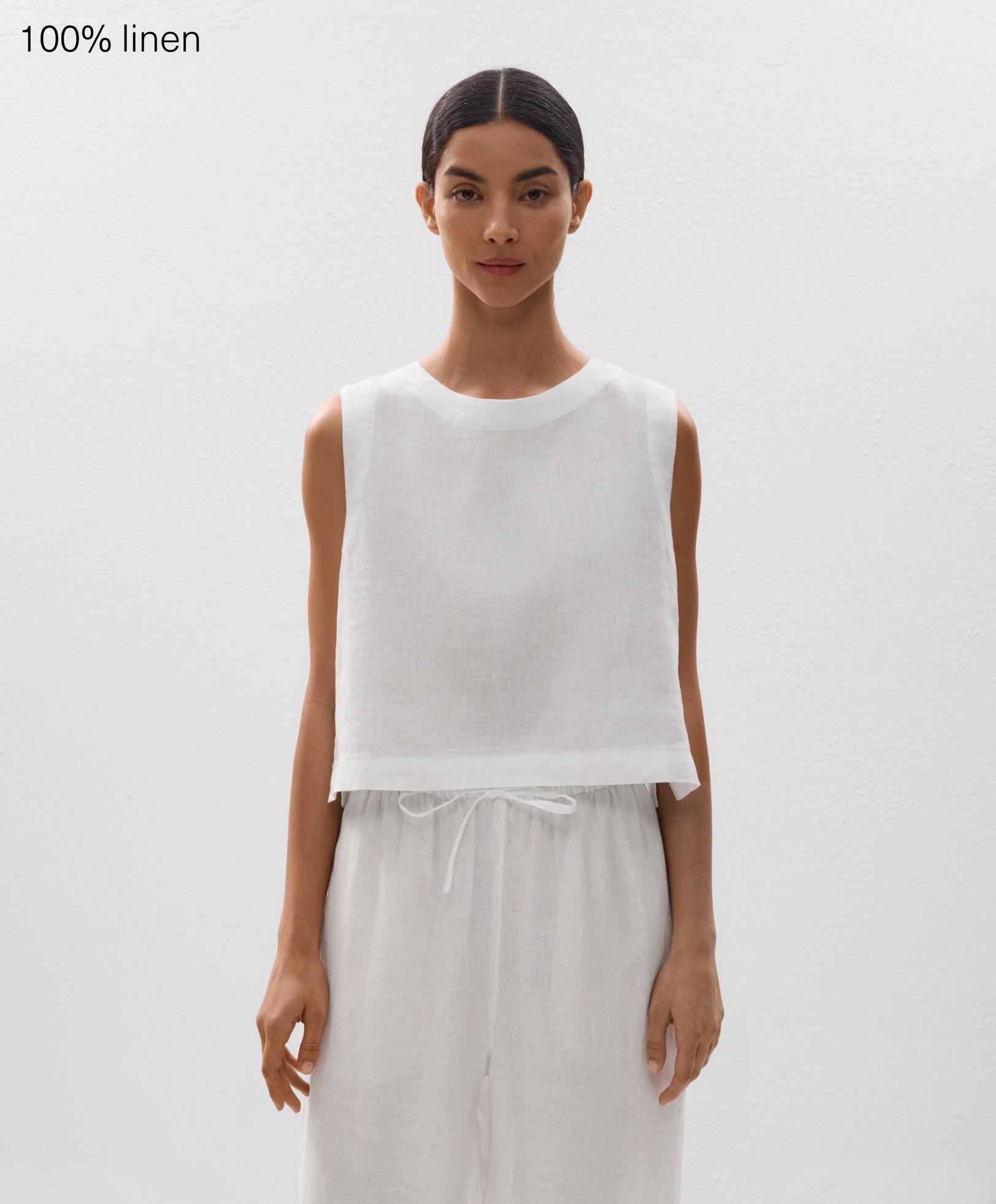 100% linen sleeveless top - Sale