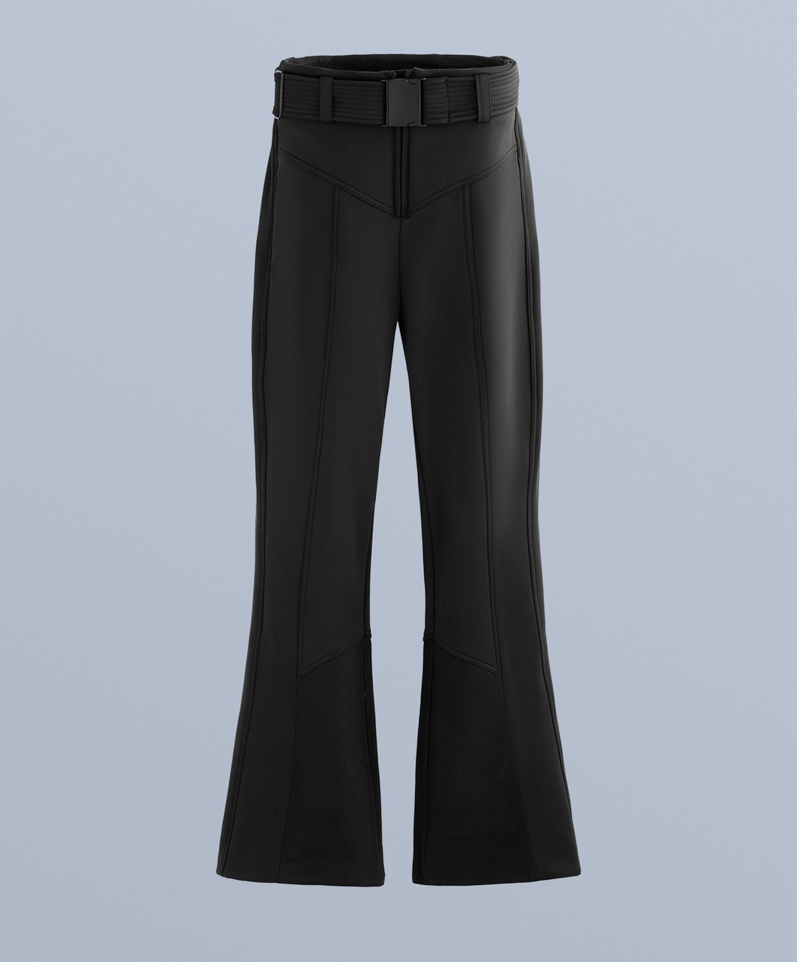 Water-resistant high-rise flare stretch SKI trousers — BLACK