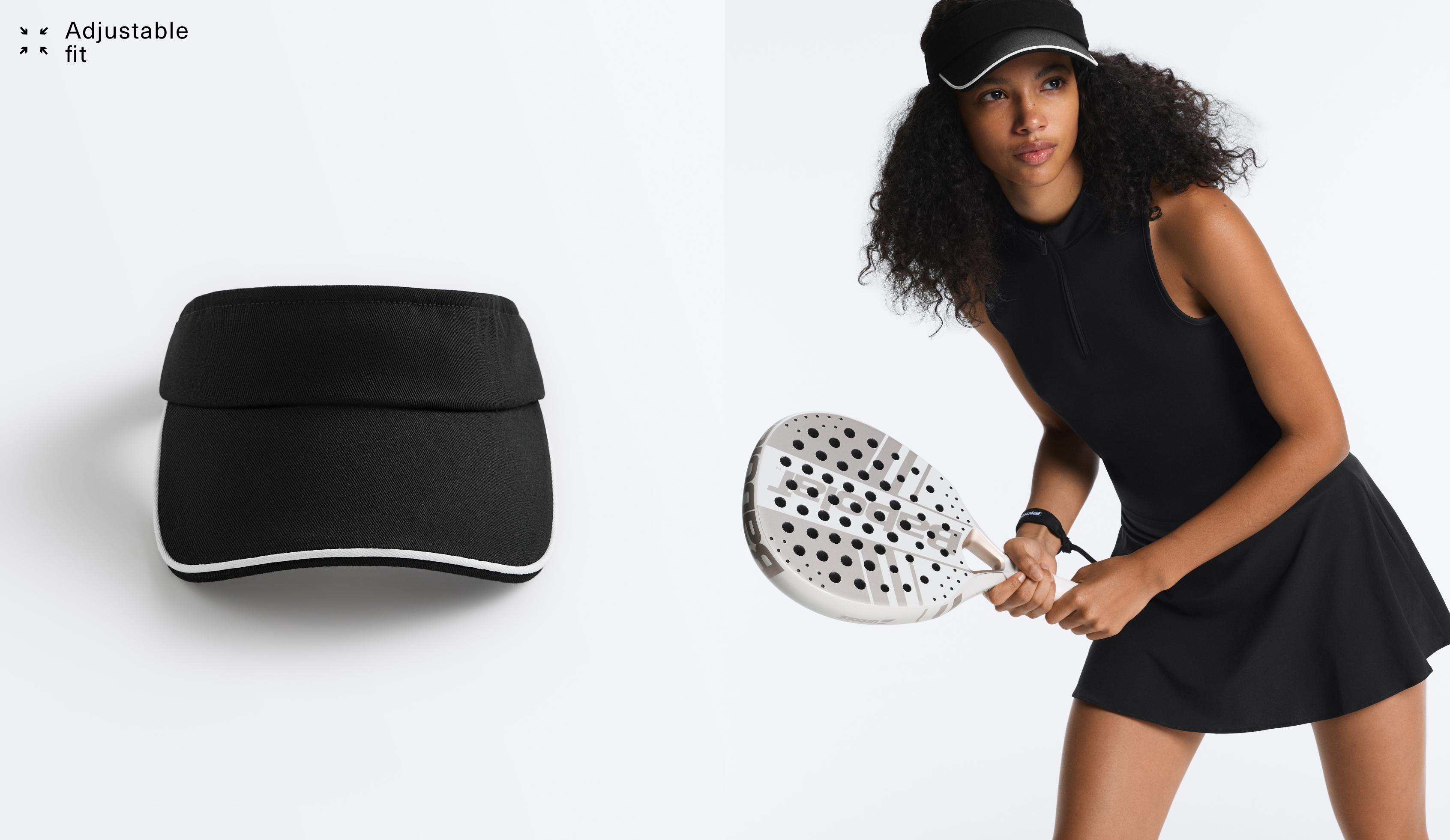 Sports piping visor — BLACK