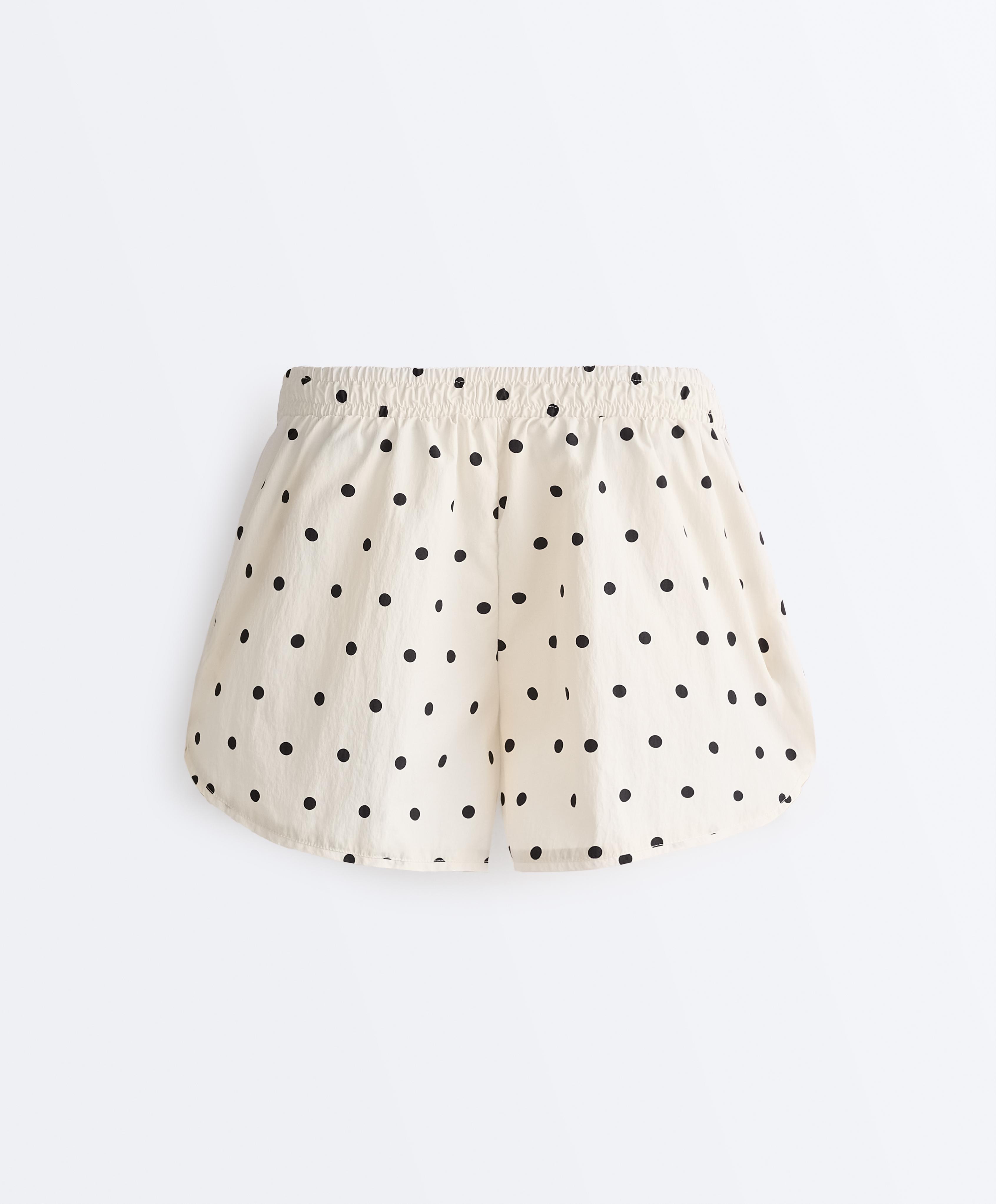 Technical polka dot shorts — PALE ECRU
