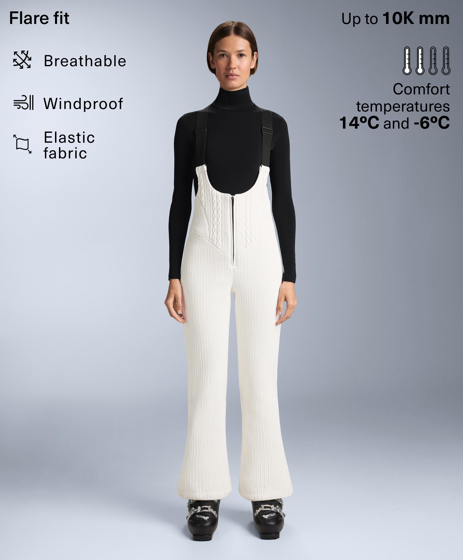 Water-resistant SKI flare dungarees