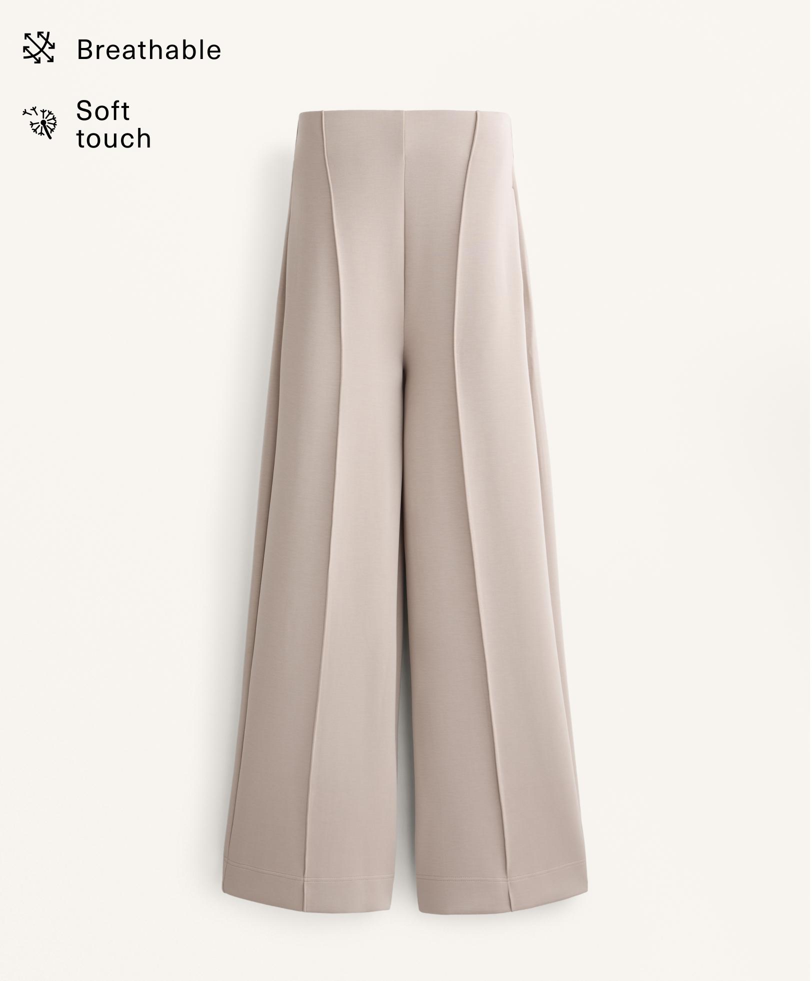 Straight-leg trousers with modal and crease