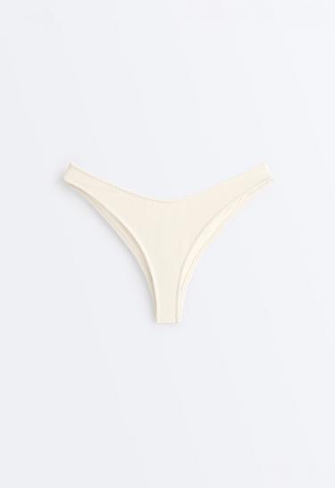 U-cut crinkle Brazilian bikini briefs — ECRU 7