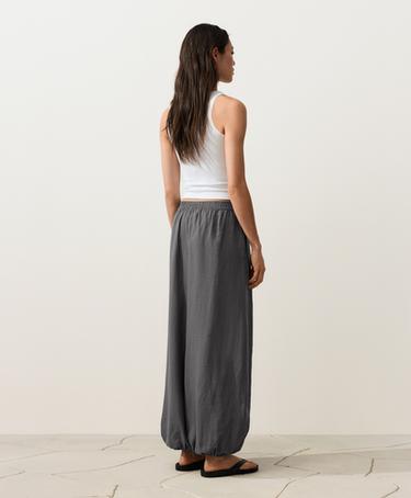100% linen bloomer trousers — STEEL GREY 8