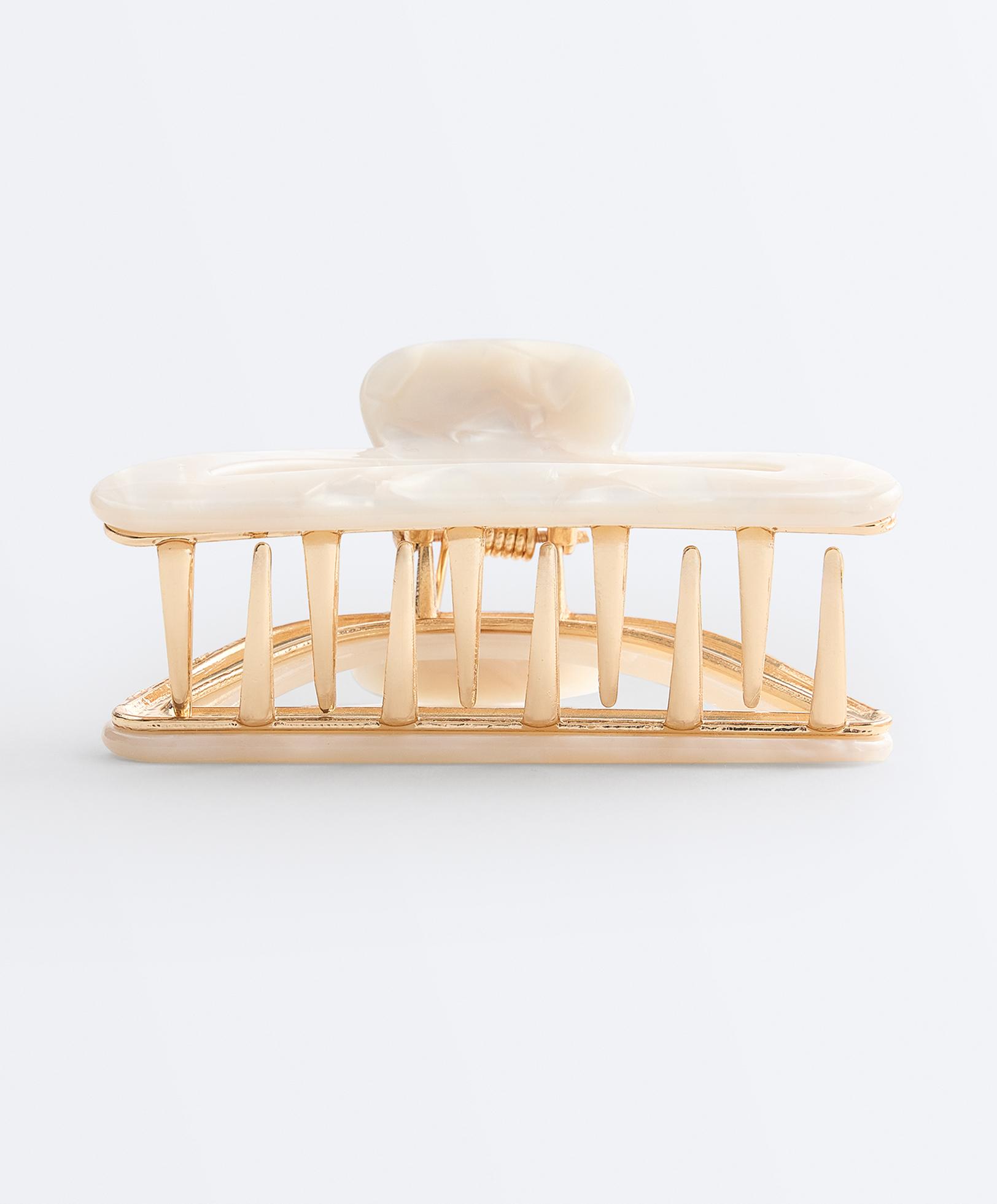 Large metallic acetate hair clip — QUARTZ