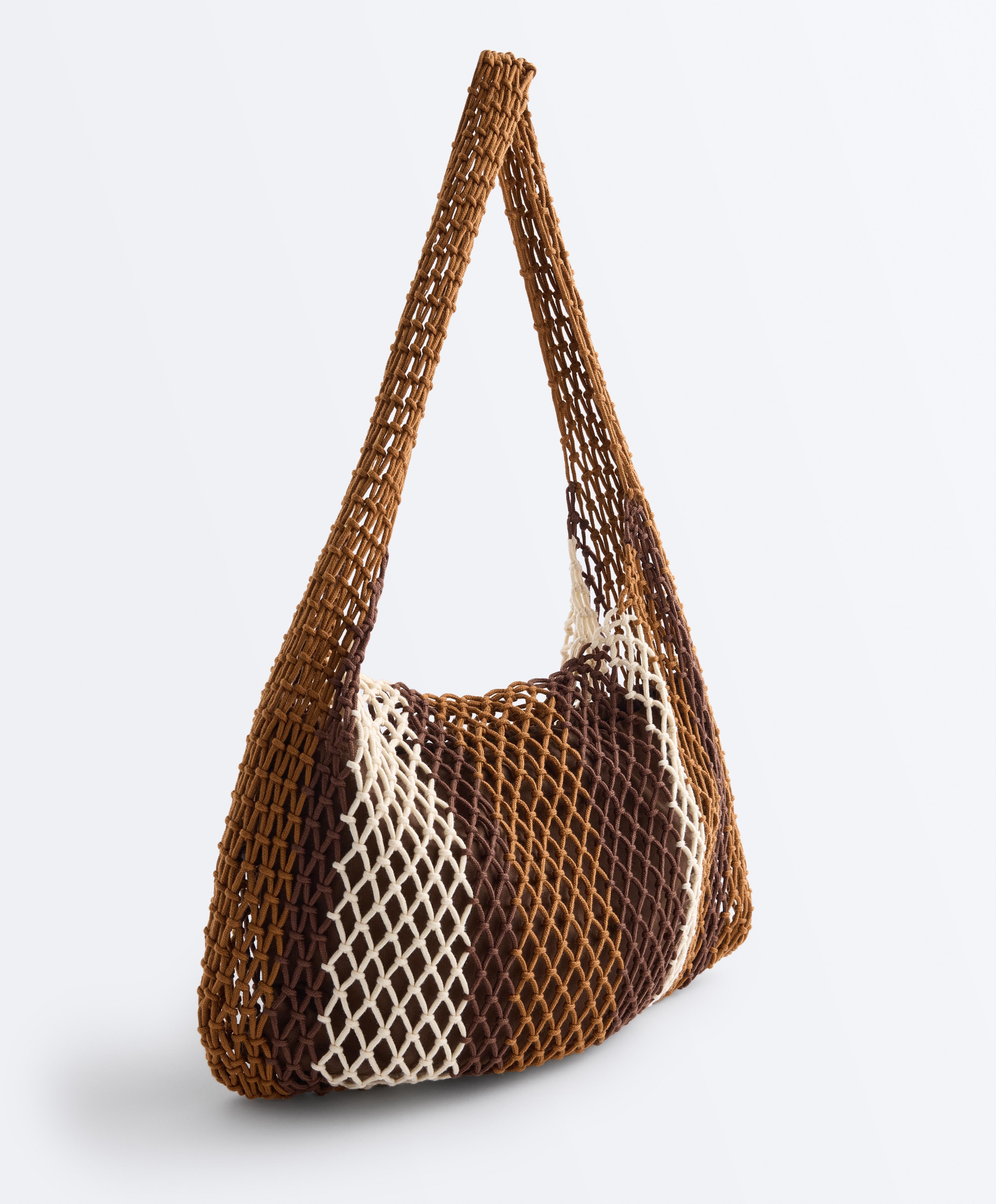 Striped mesh bag — TOFFEE