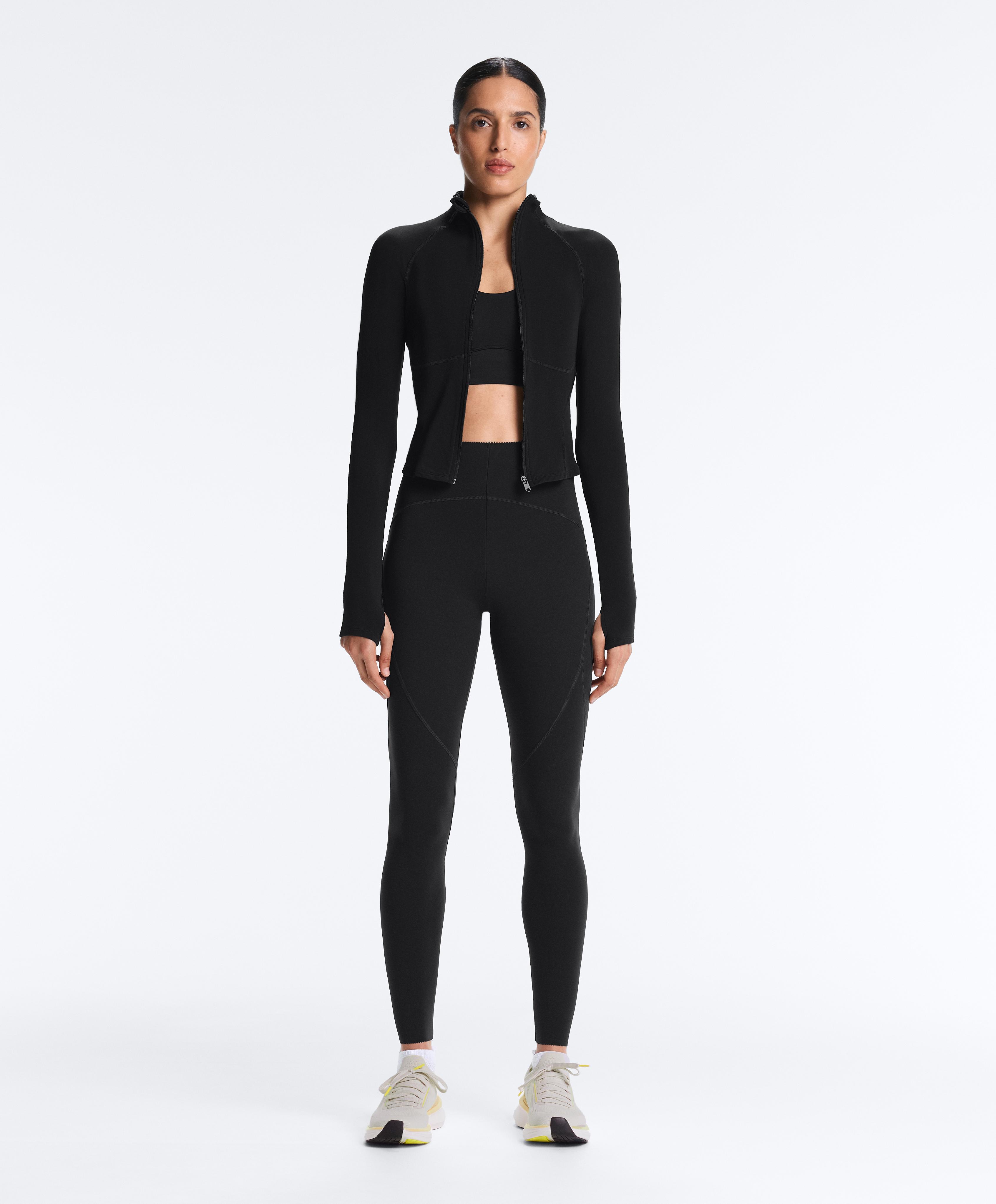 Light warm technical jacket with seams — BLACK