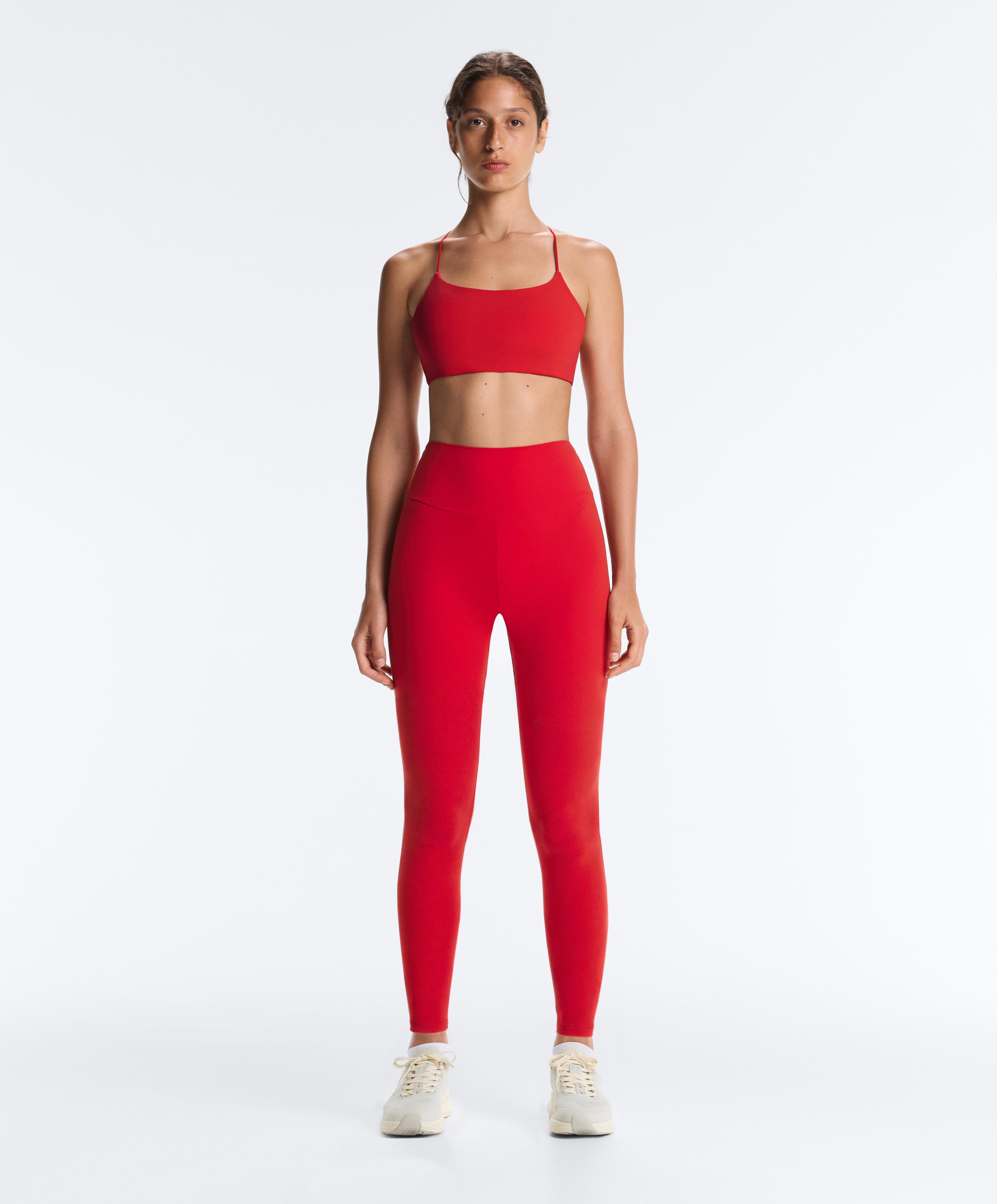 Red Comfortlux high-rise leggings total look