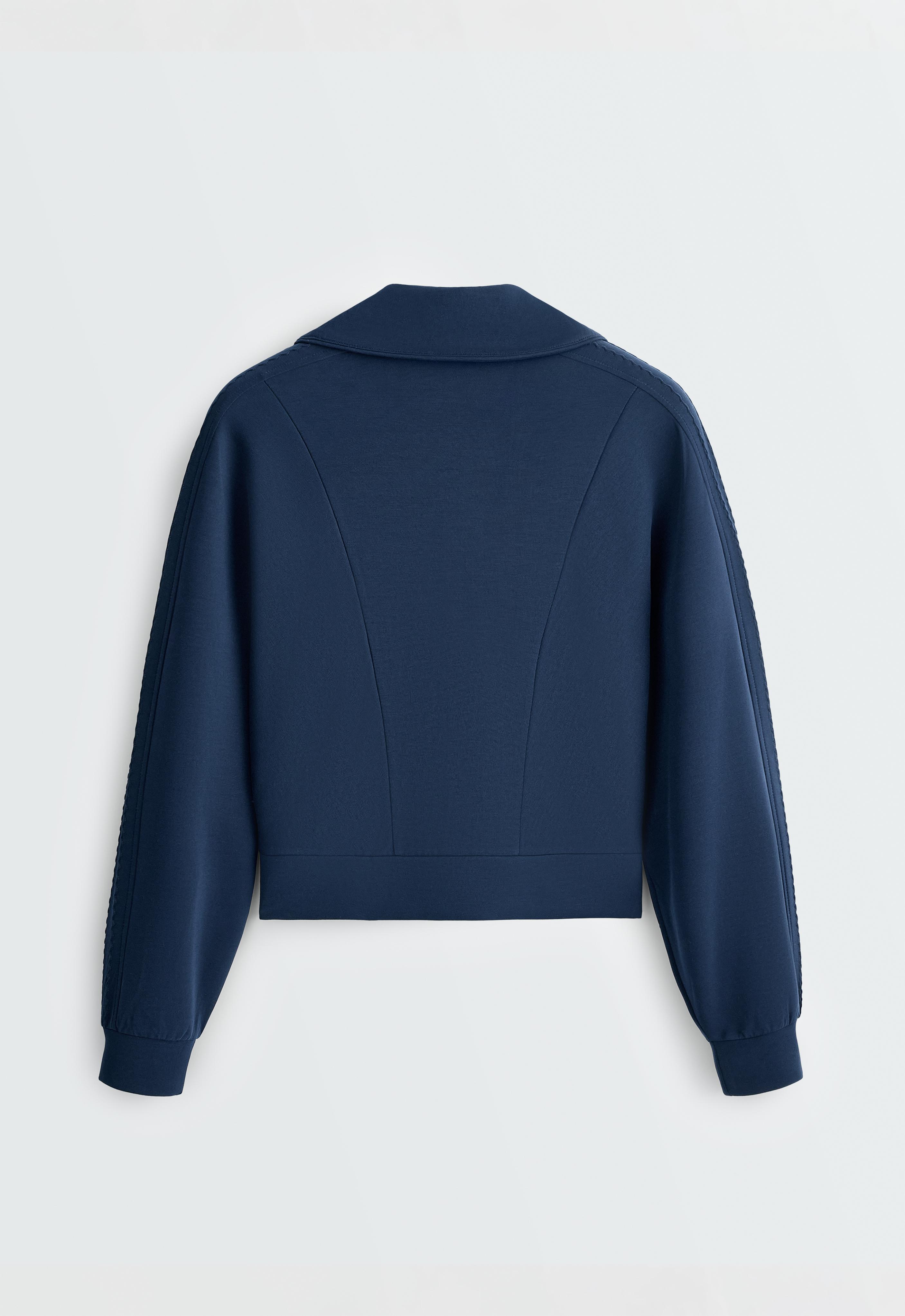 Soft-touch modal bomber jacket — NAVY BLUE