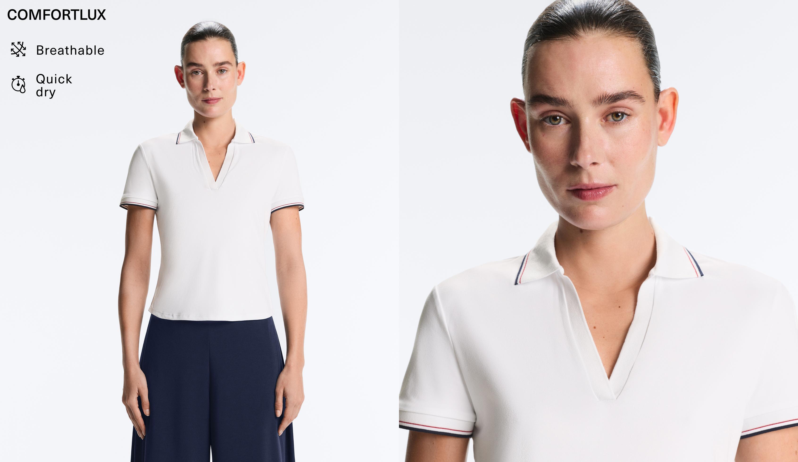 Comfortlux short sleeve polo shirt — WHITE 