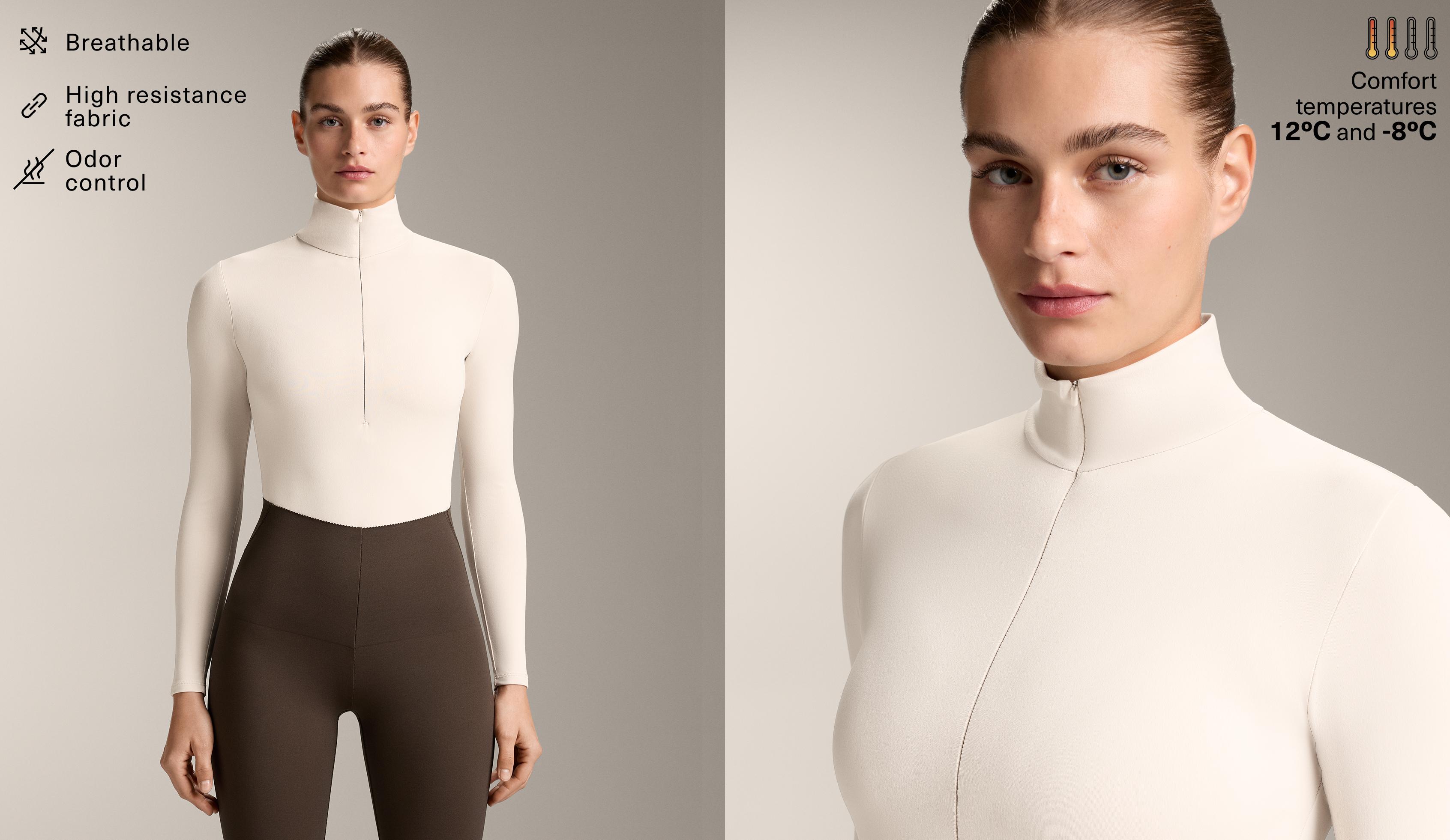 Thermal base layer body with half zip Thermal base layer body with half zip