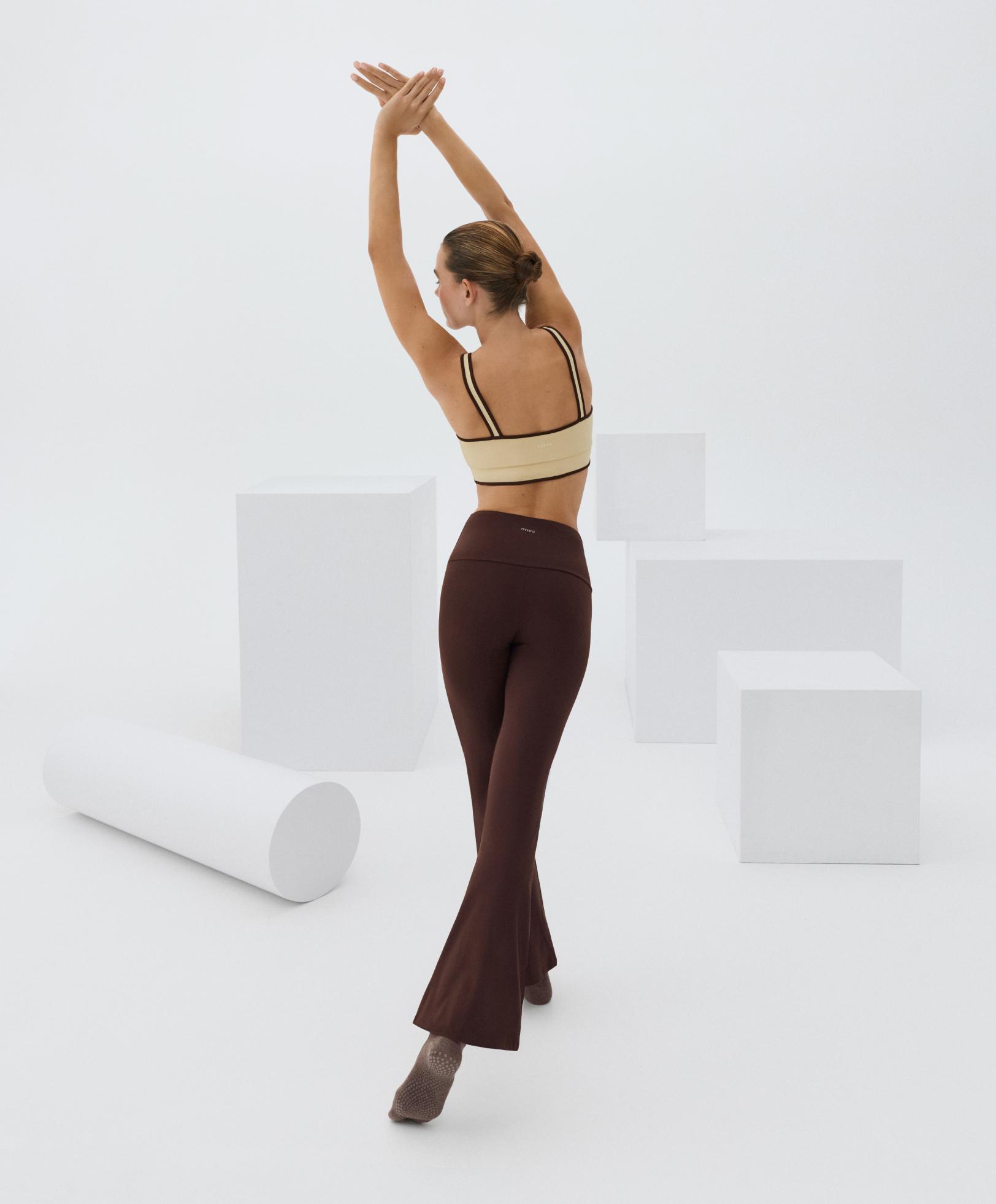 High-rise Comfortlux flare trousers — BROWN