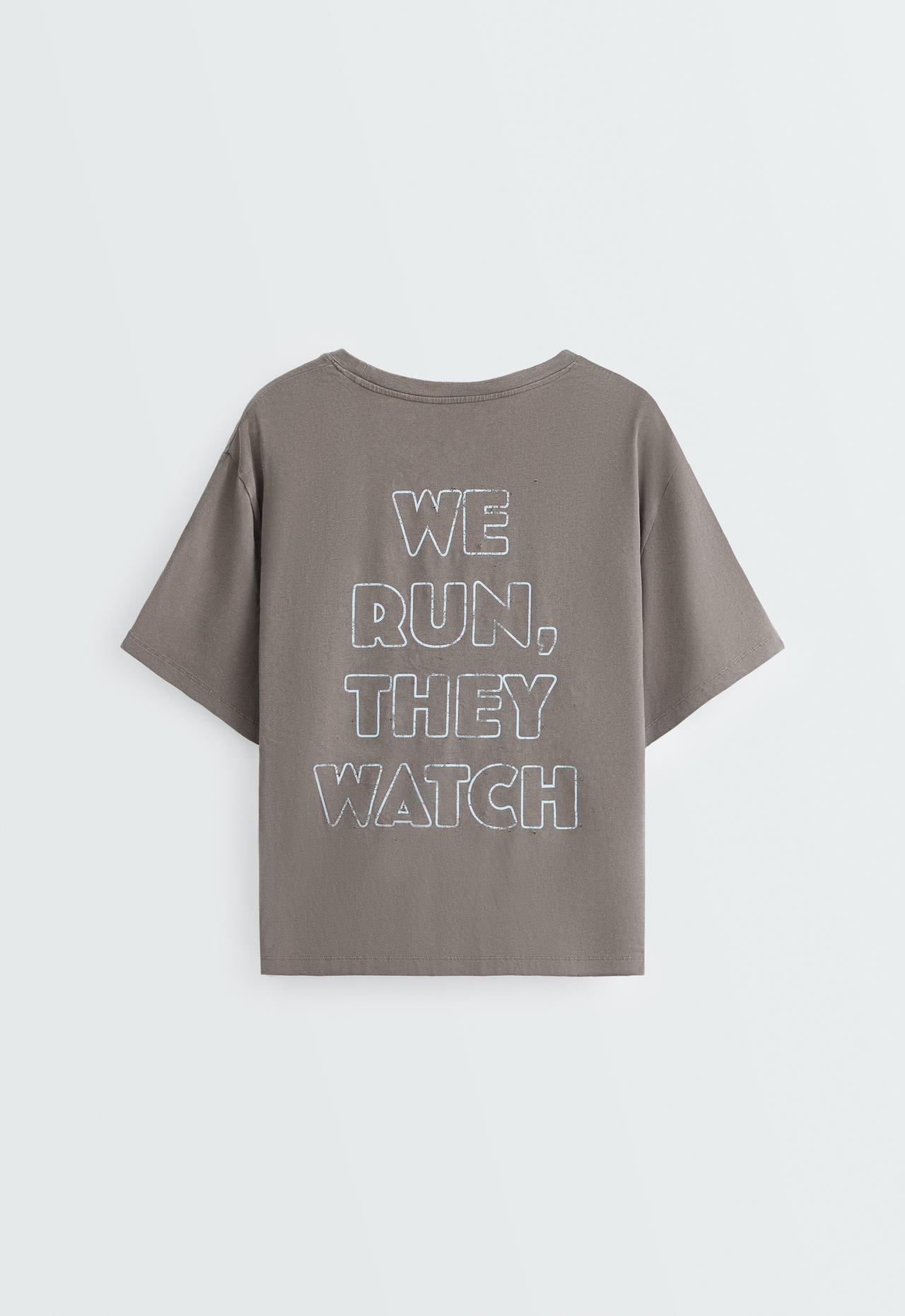 Boxy short sleeve graphic t-shirt — CHARCOAL GREY