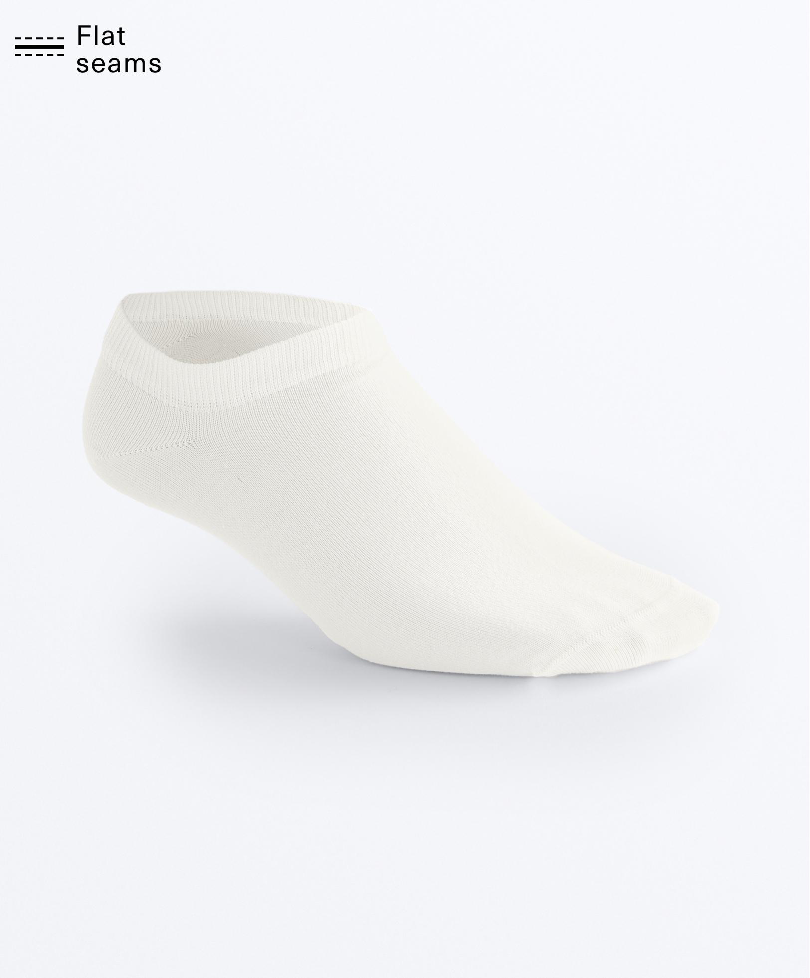 5 pairs of cotton blend sneaker socks — PALE ECRU