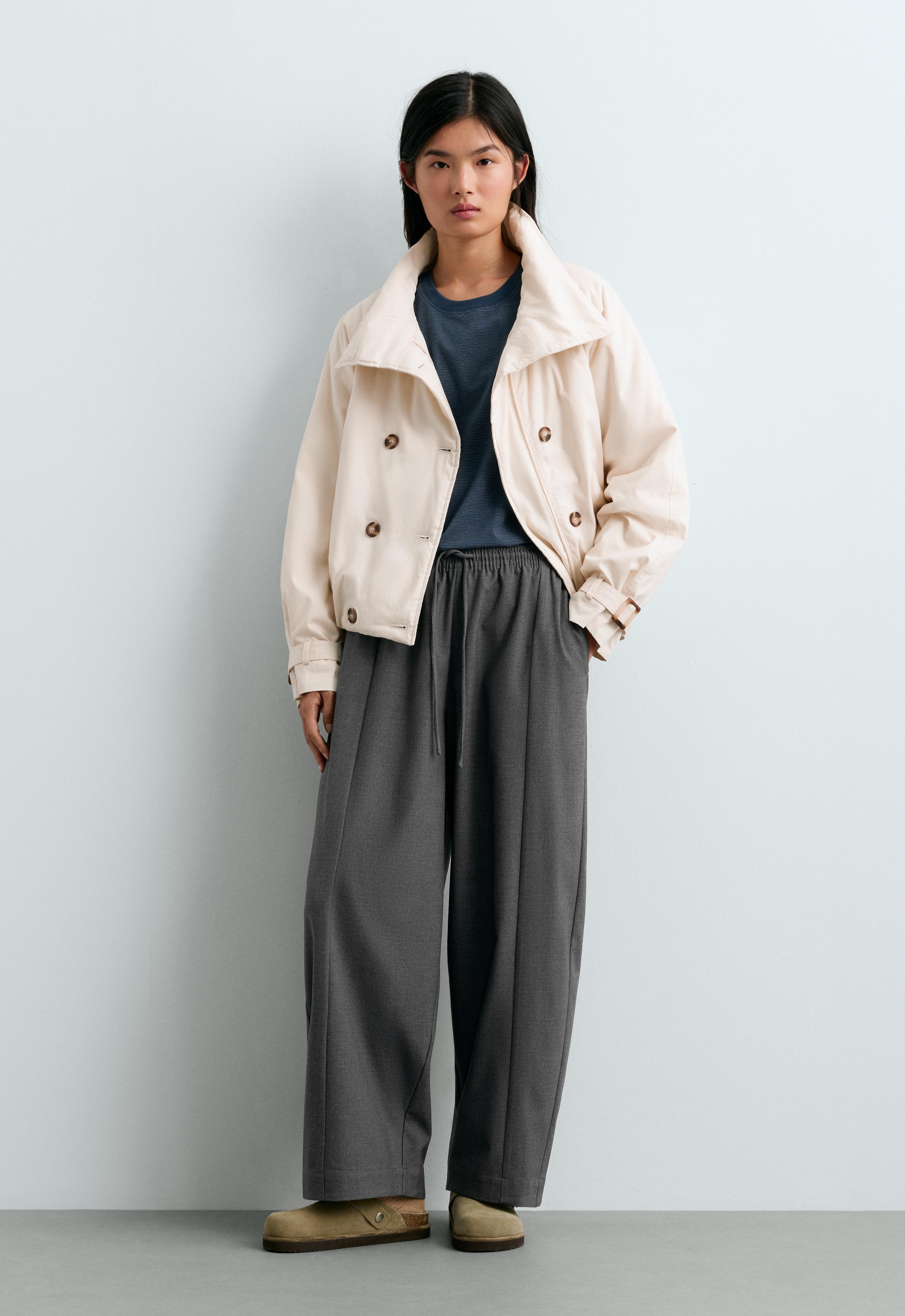 13% wool balloon trousers — GREY