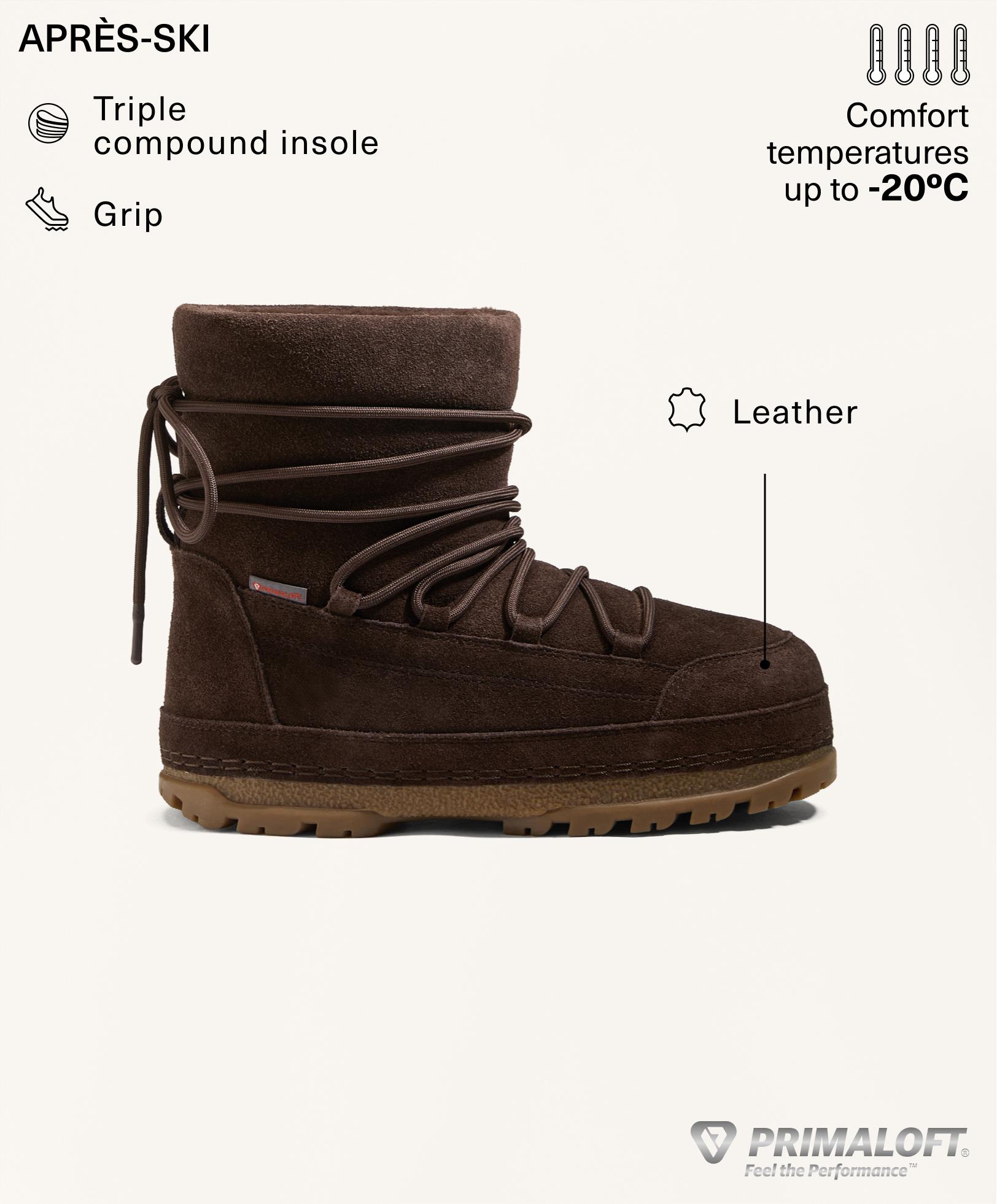 Lace-up technical split leather boots