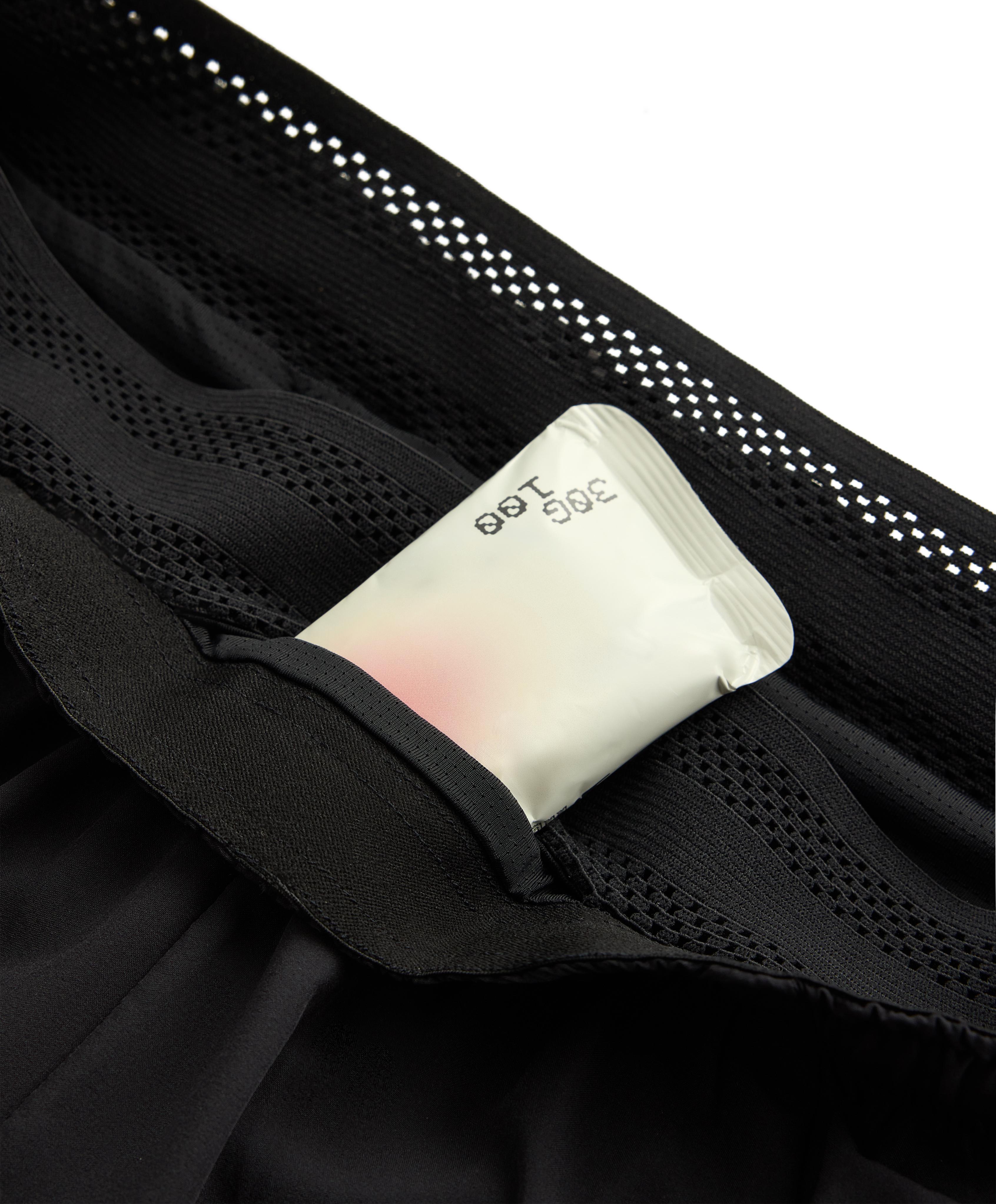 Mid rise 2-in-1 technical shorts — BLACK